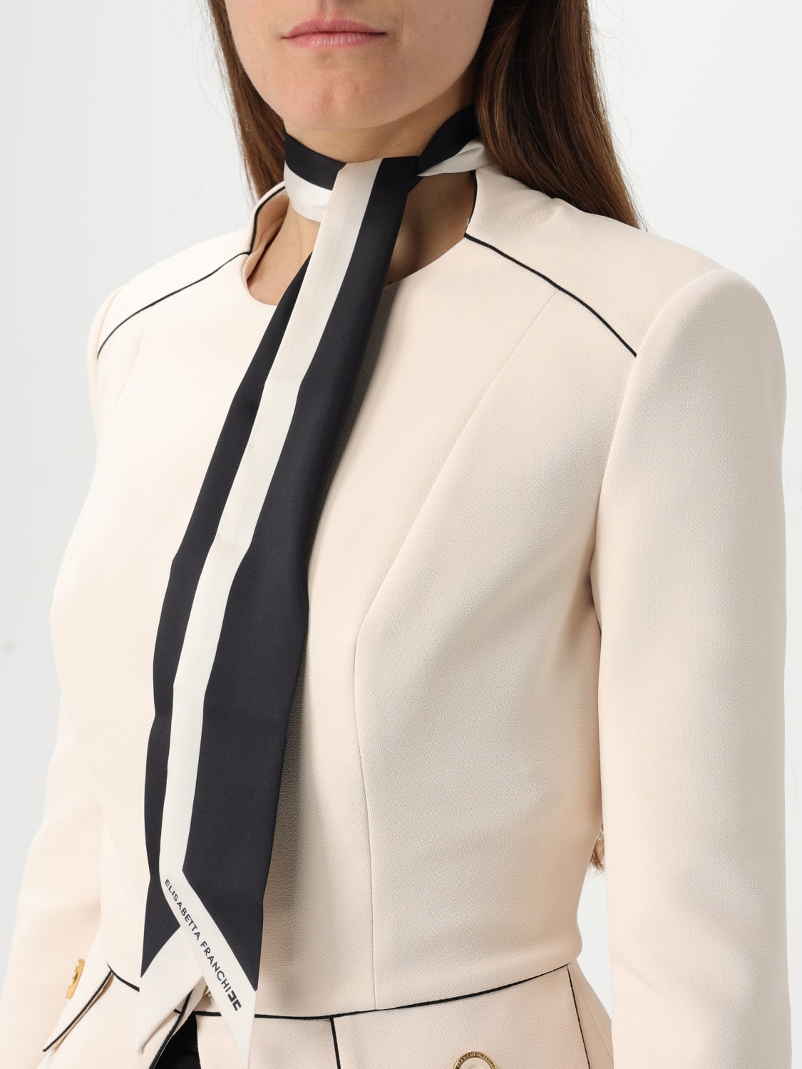 アウターその他 ELISABETTA FRANCHI Woman Blazer Yellow Cream GIS51 E84 ELISABETTA FRANCHI: Suit woman - Yellow Cream | Elisabetta