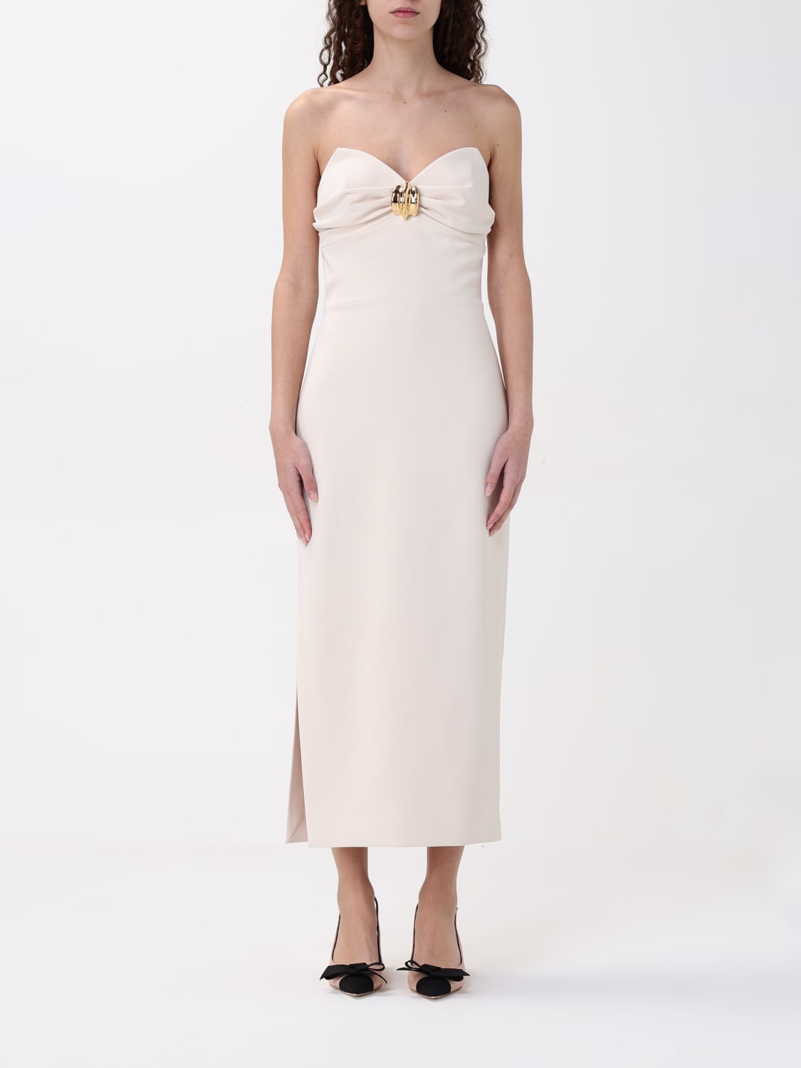 ワンピース ELISABETTA FRANCHI Woman Dress Yellow Cream AB650 360 ELISABETTA FRANCHI: Dress women - Yellow Cream | Elisabetta