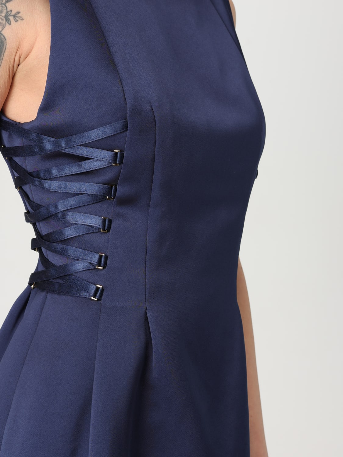 ELISABETTA FRANCHI VESTIDO: Vestido mujer Elisabetta Franchi, Azul Oscuro - Img 3