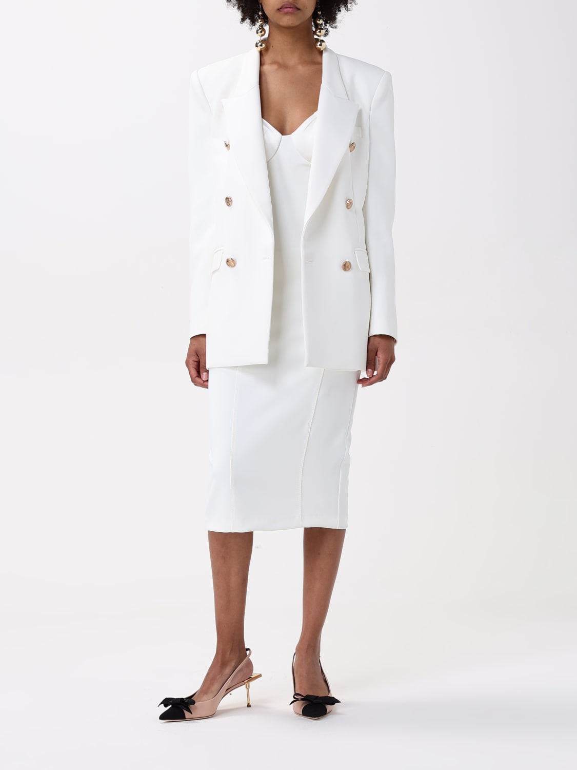 ワンピース ELISABETTA FRANCHI Woman Dress Yellow Cream AB702 360 ELISABETTA FRANCHI: Dress woman - Yellow Cream | Elisabetta