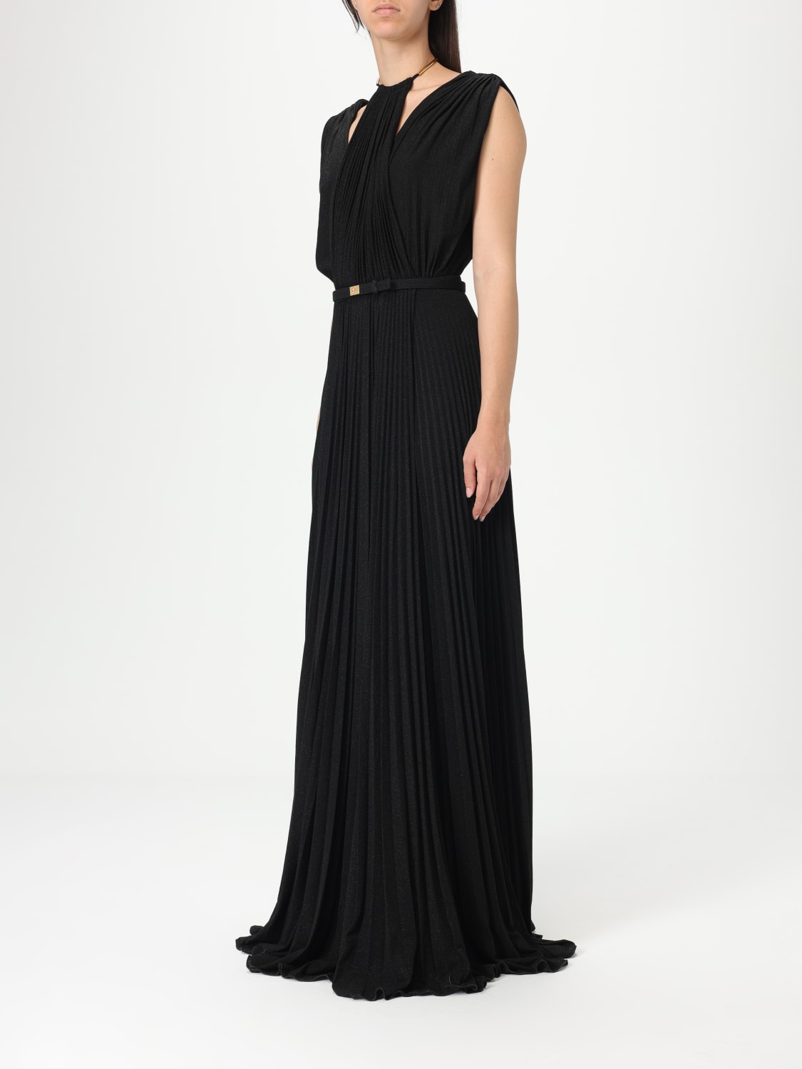 Pleated Dress Franchi Dress ELISABETTA FRANCHI: Dress Woman Black