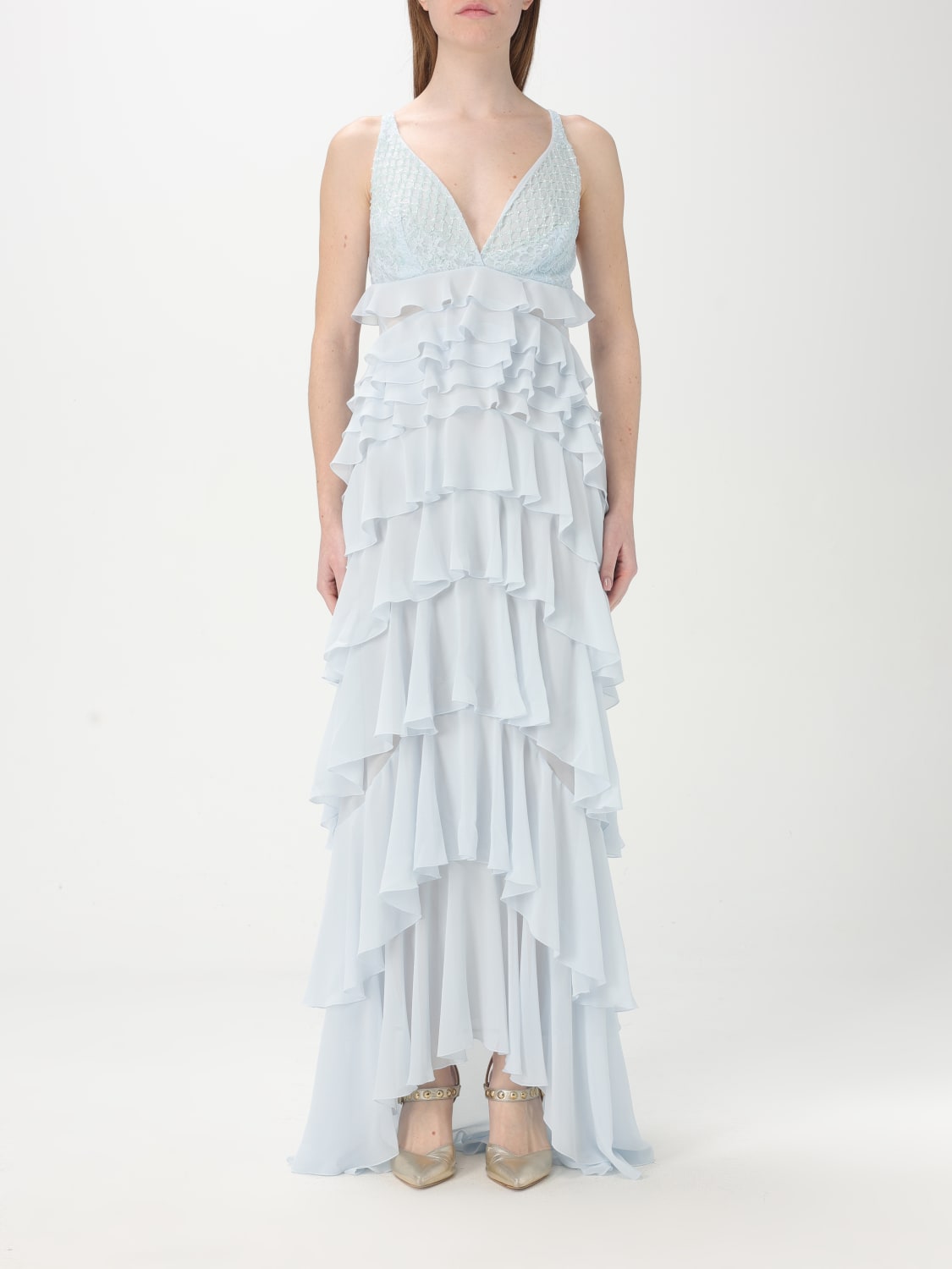 ワンピース ELISABETTA FRANCHI Woman Dress Gnawed Blue ABR42 A28 ELISABETTA FRANCHI: Dress woman - Gnawed Blue | Elisabetta