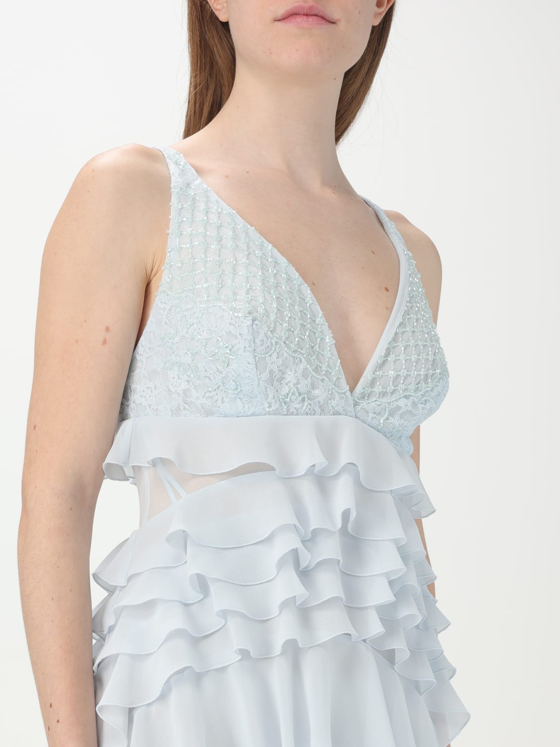ワンピース ELISABETTA FRANCHI Woman Dress Gnawed Blue ABR225 A28 ELISABETTA FRANCHI: Dress woman - Gnawed Blue | Elisabetta