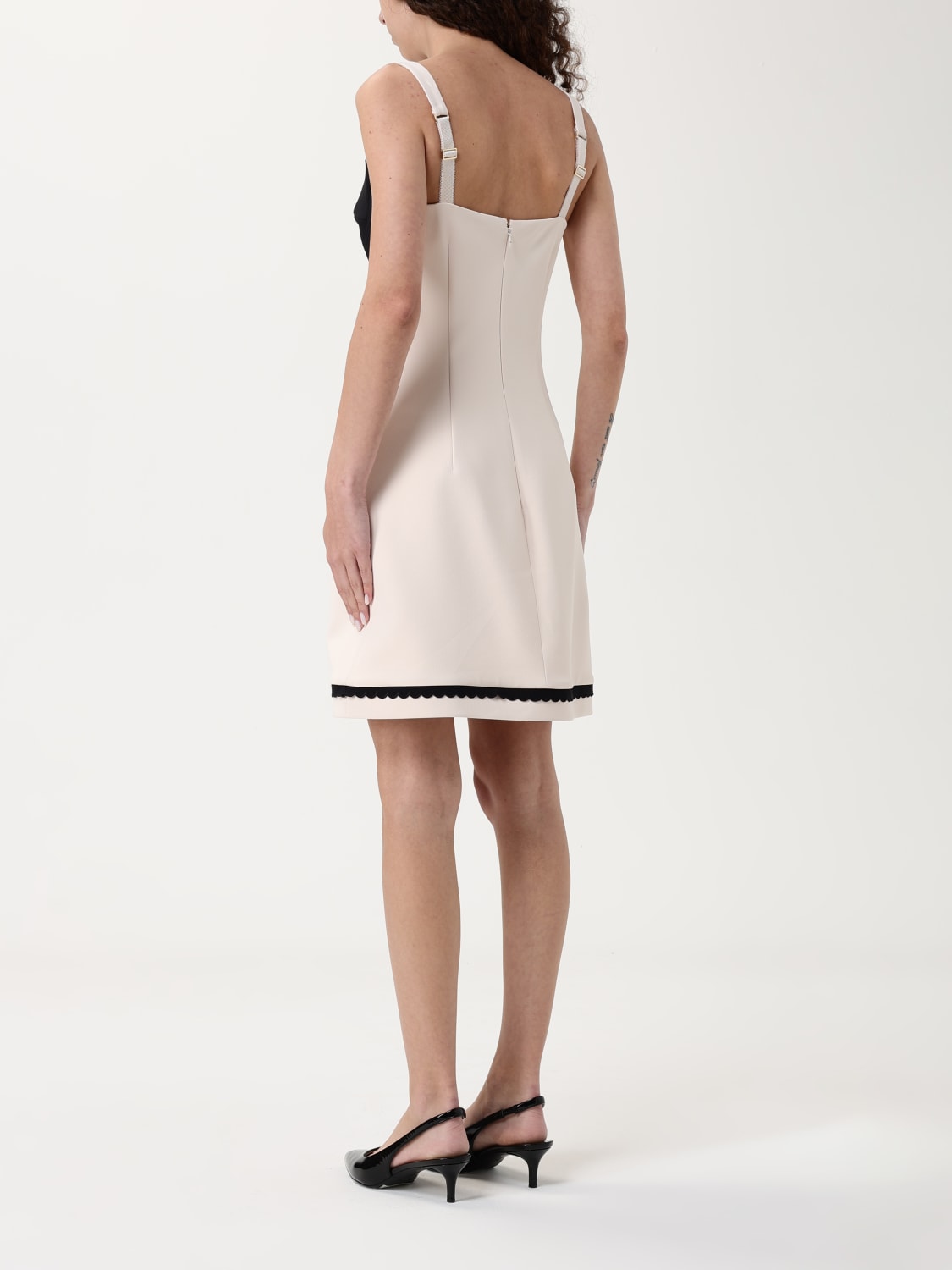 ELISABETTA FRANCHI ABITO: Abito Elisabetta Franchi in crêpe, Panna - Img 2