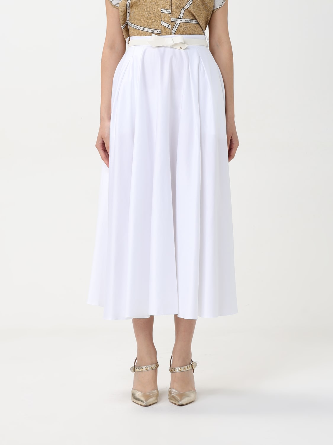 スカート ELISABETTA FRANCHI Woman Skirt White ELISABETTA FRANCHI: Skirt woman - White | Elisabetta Franchi