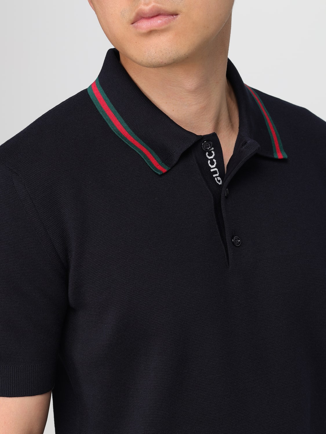 GUCCI POLO: Jersey hombre Gucci, Azul Marino - Img 5