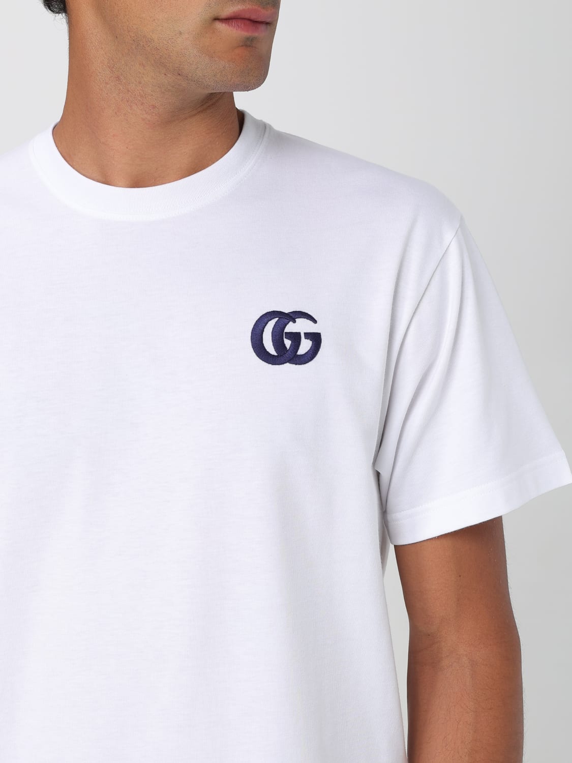 GUCCI Tシャツ Printed cotton jersey T-shirt in white | GUCCI® US