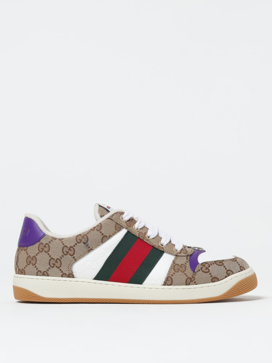 スニーカー GUCCI Men Sneakers 812638 FAD3U9752 Beige Buy Gucci Screener Sneaker 'Beige Purple' - 812638 FAD3U
