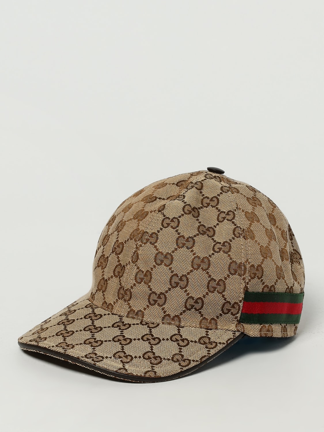 GUCCI CAPPELLO: Cappello Web Gucci in tessuto GG Supreme jacquard , Beige - Img 1