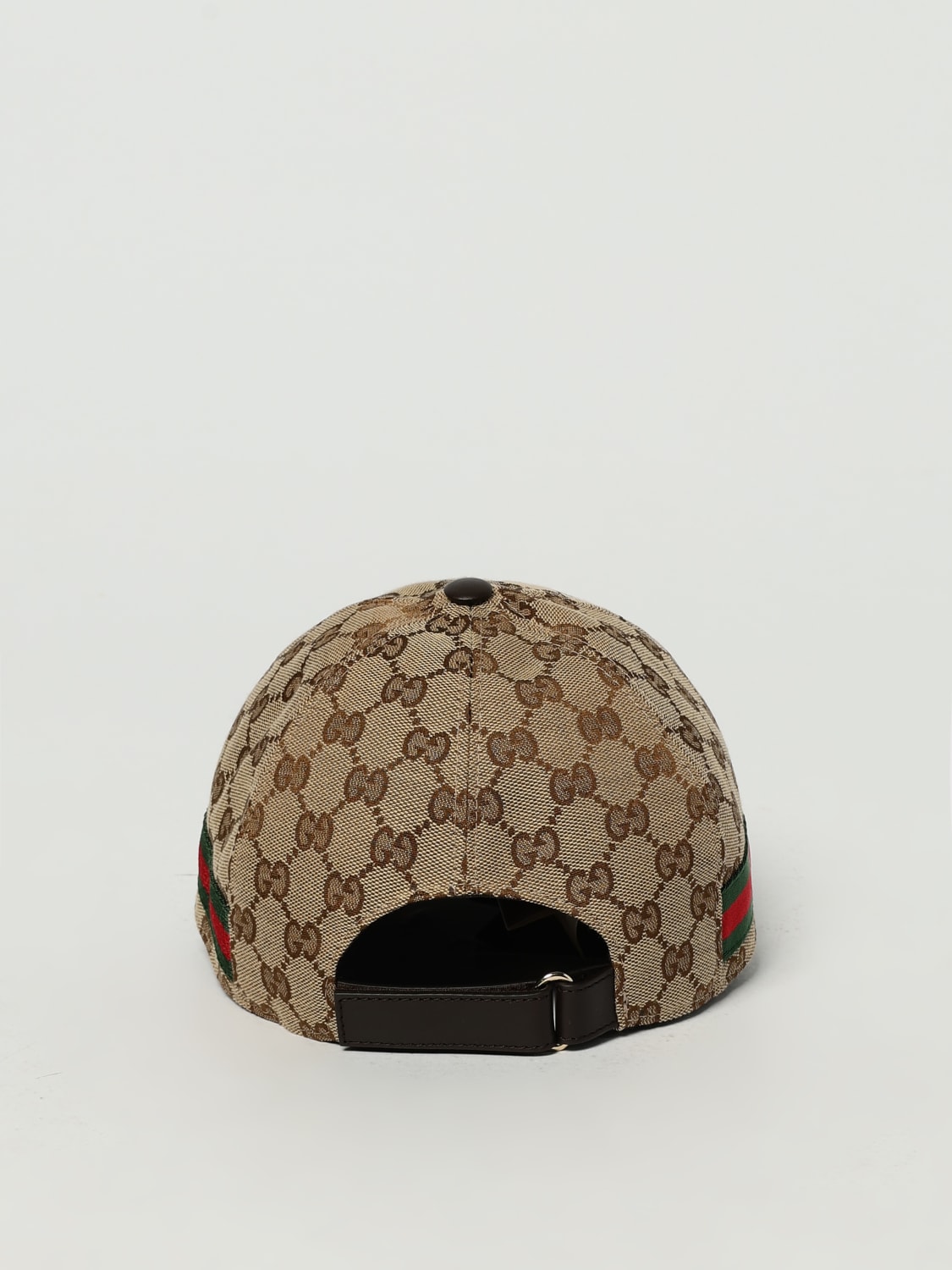GUCCI CAPPELLO: Cappello Web Gucci in tessuto GG Supreme jacquard , Beige - Img 4