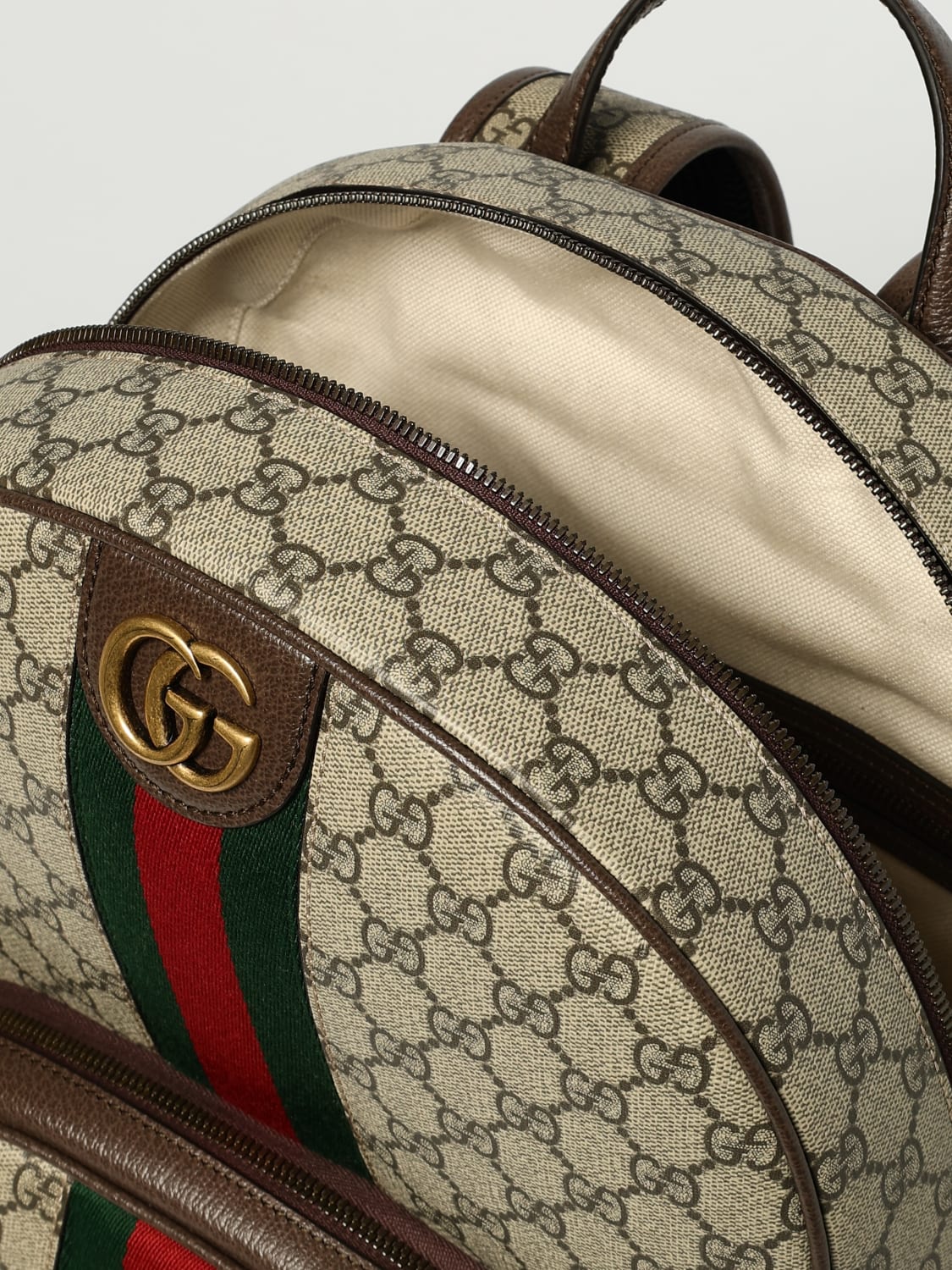 GUCCI ZAINO: Zaino Ophidia Medium Gucci in tessuto GG Supreme , Beige - Img 5