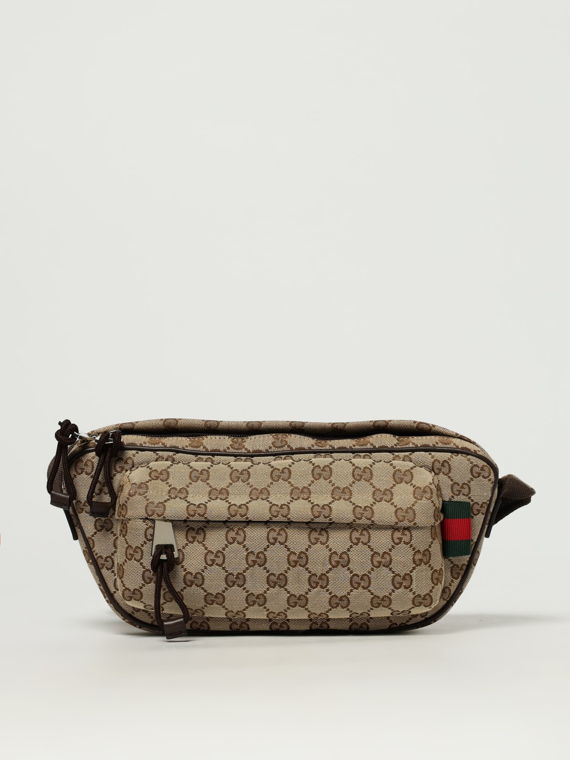 GUCCI MARSUPIO: Marsupio Gucci in misto cotone con monogram GG jacquard , Beige - Img 1