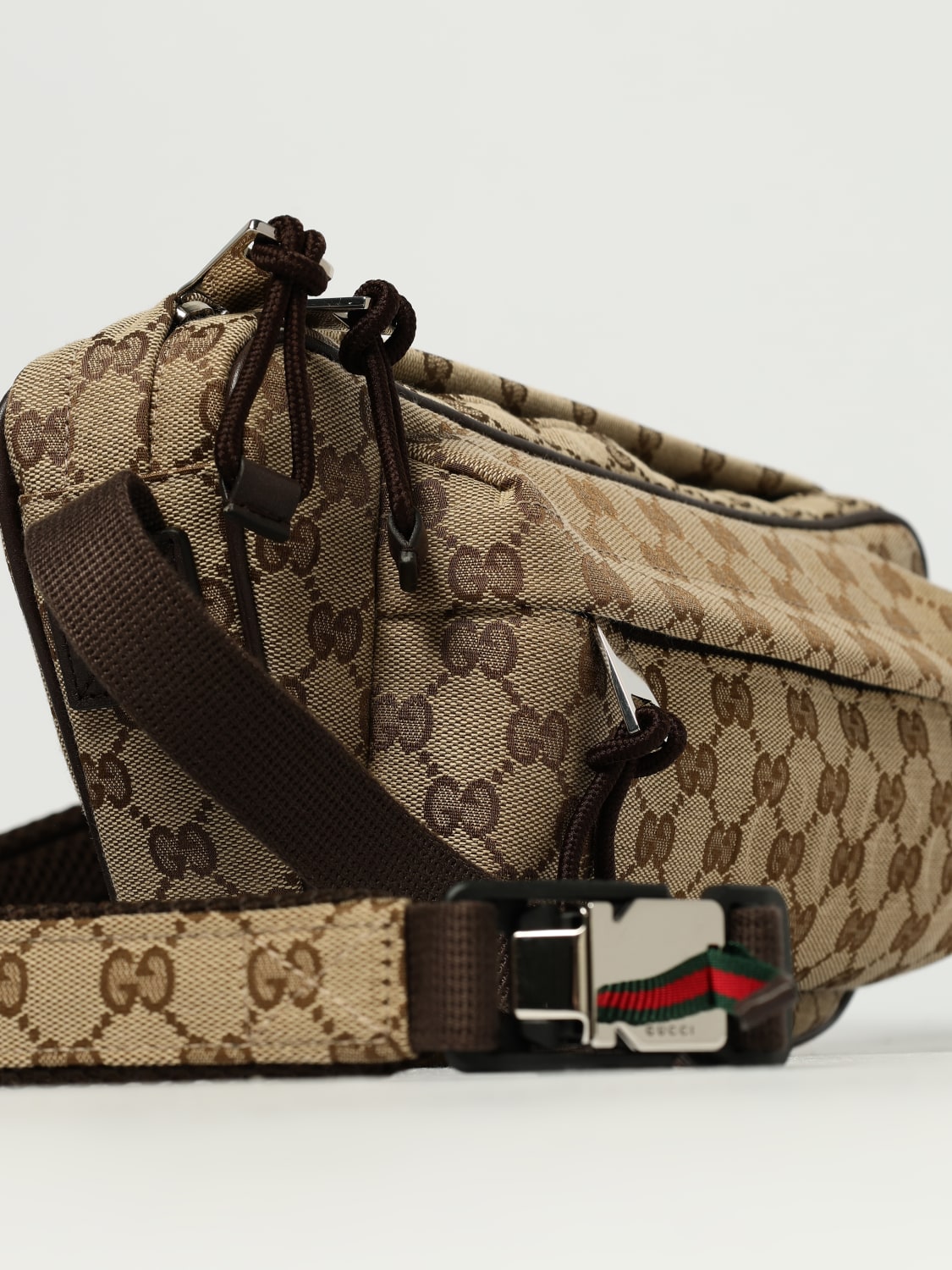 GUCCI MARSUPIO: Marsupio Gucci in misto cotone con monogram GG jacquard , Beige - Img 4