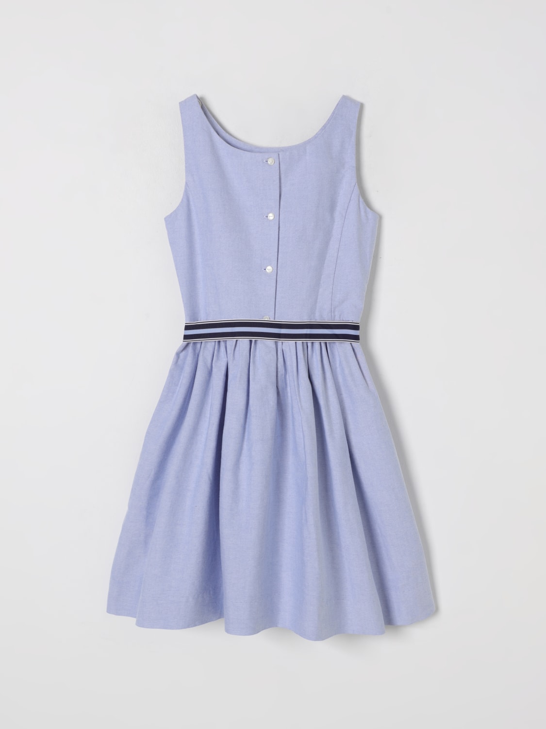 POLO RALPH LAUREN ABITO: Abito in cotone con logo Polo Ralph Lauren, Azzurro - Img 2