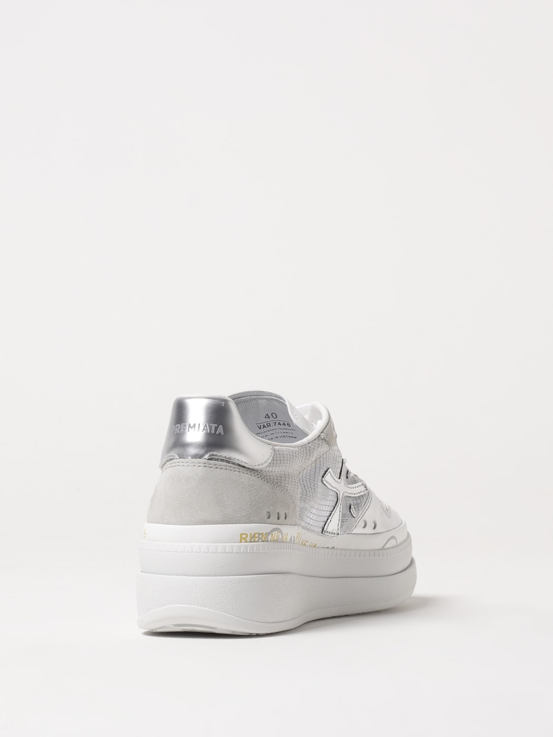 スニーカー PREMIATA Women Sneakers MICOL VAR 7446 Silver Premiata Micol 7446 Women's Sneakers Silver New Logo On Sole