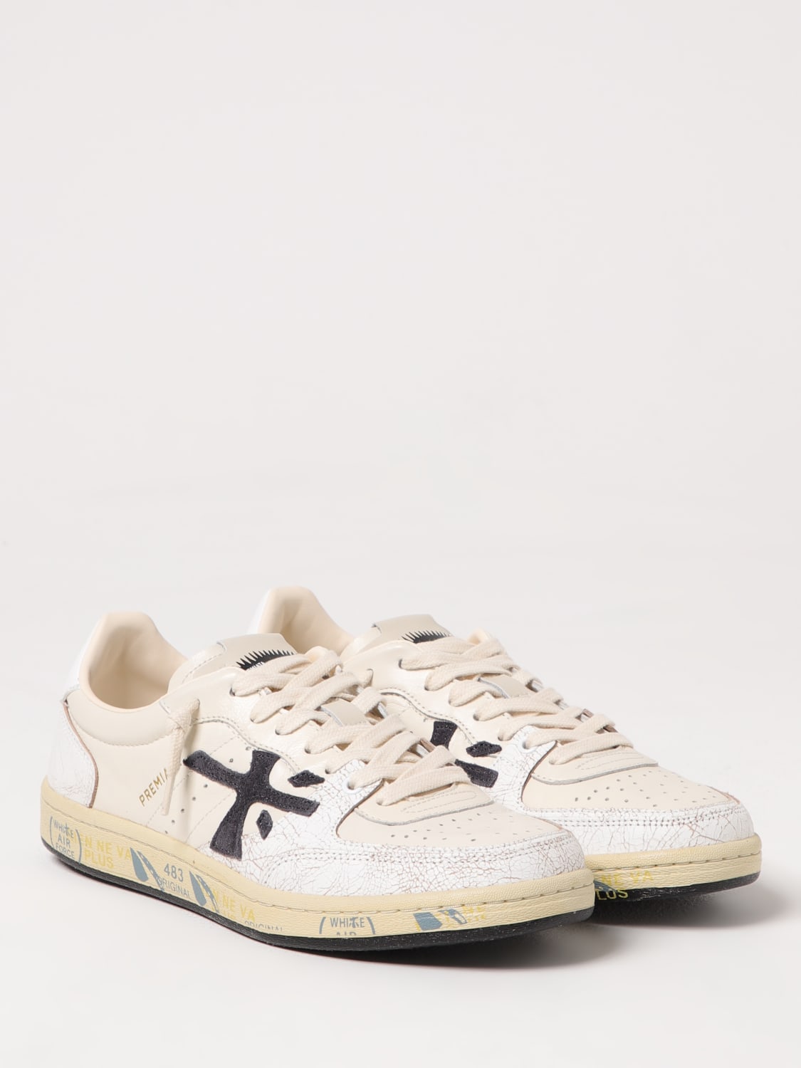 スニーカー PREMIATA Men Sneakers BSKTCLAY 7533 White PREMIATA SNEAKERS CLAY Man White Black | Mascheroni Store