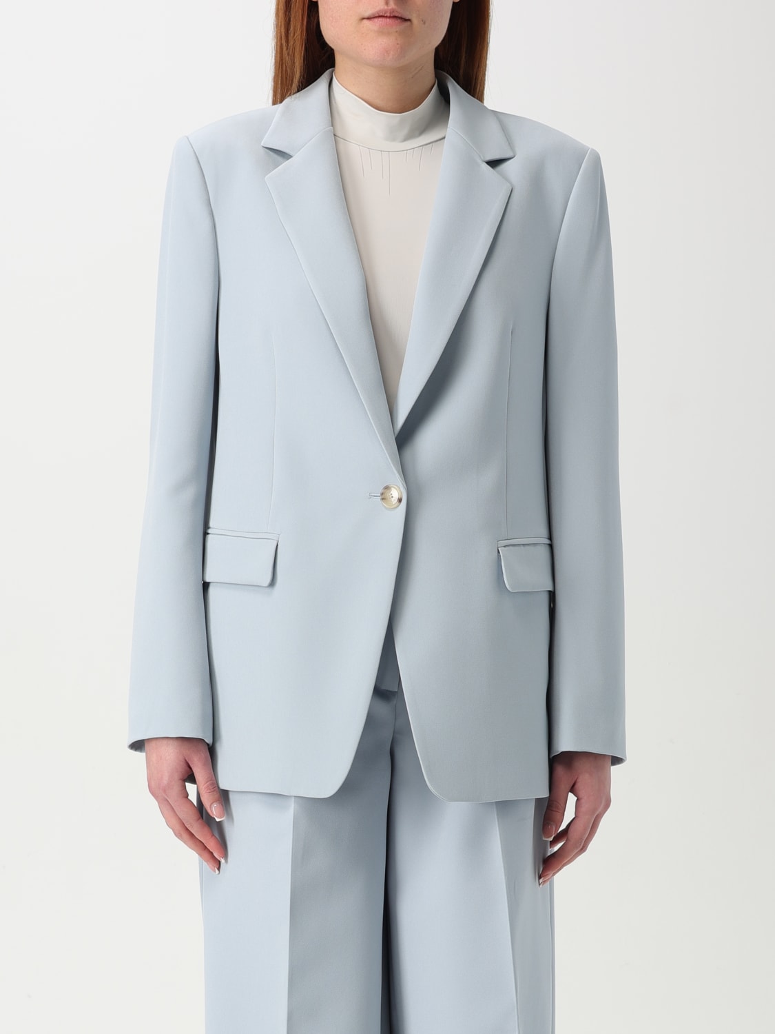 アウターその他 BOSS Woman Blazer Gnawed Blue 50535214 421 BOSS: Blazer woman - Gnawed Blue | Boss blazer 50535214