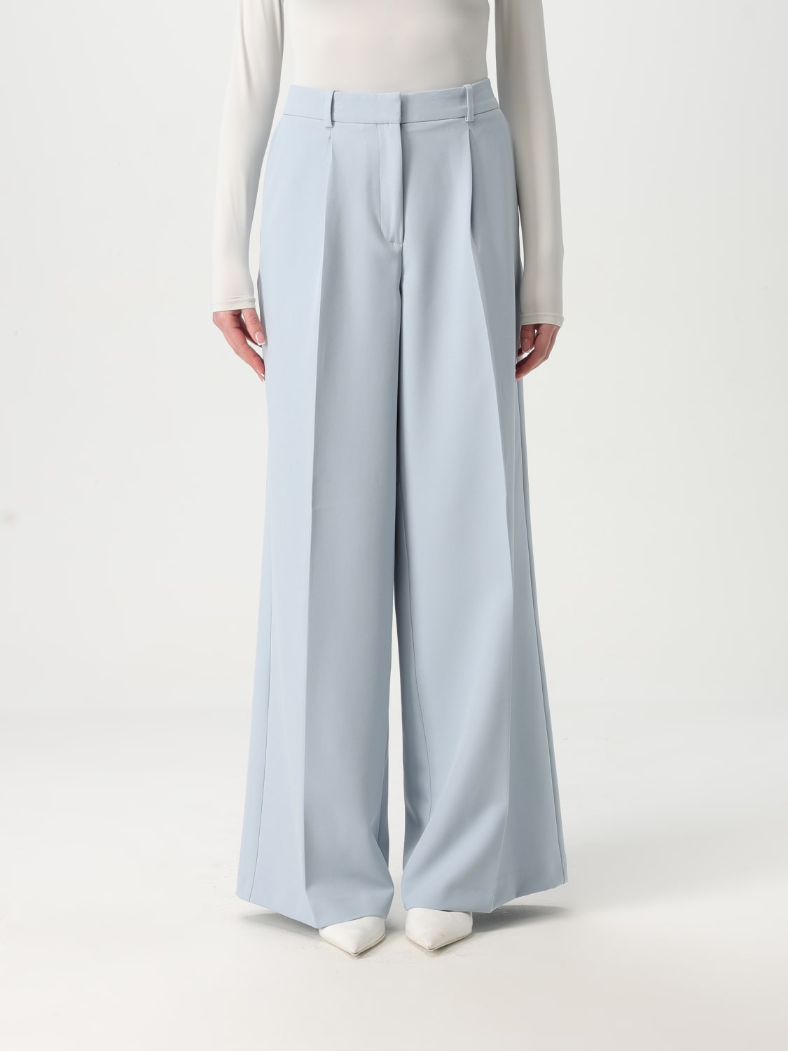 パンツ BOSS Woman Pants Gnawed Blue 50535207 421 BOSS: Pants woman - Gnawed Blue | Boss pants 50535207 online