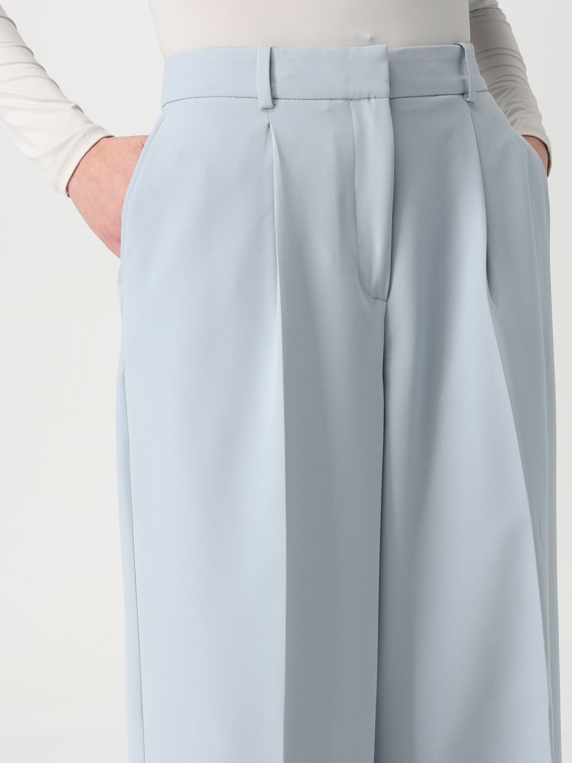 パンツ BOSS Woman Pants Gnawed Blue 50534529 967 BOSS: Pants woman - Gnawed Blue | Boss pants 50535207 online