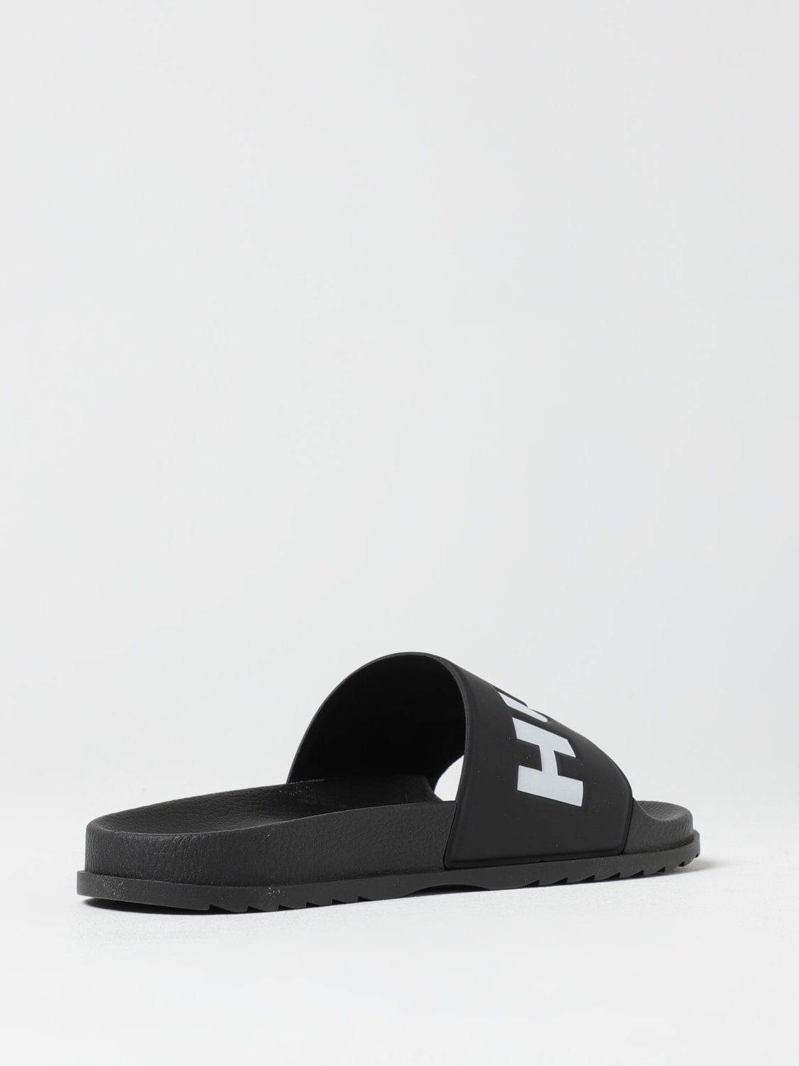 HUGO SANDALI: Sliders Hugo in gomma con logo , Nero - Img 3