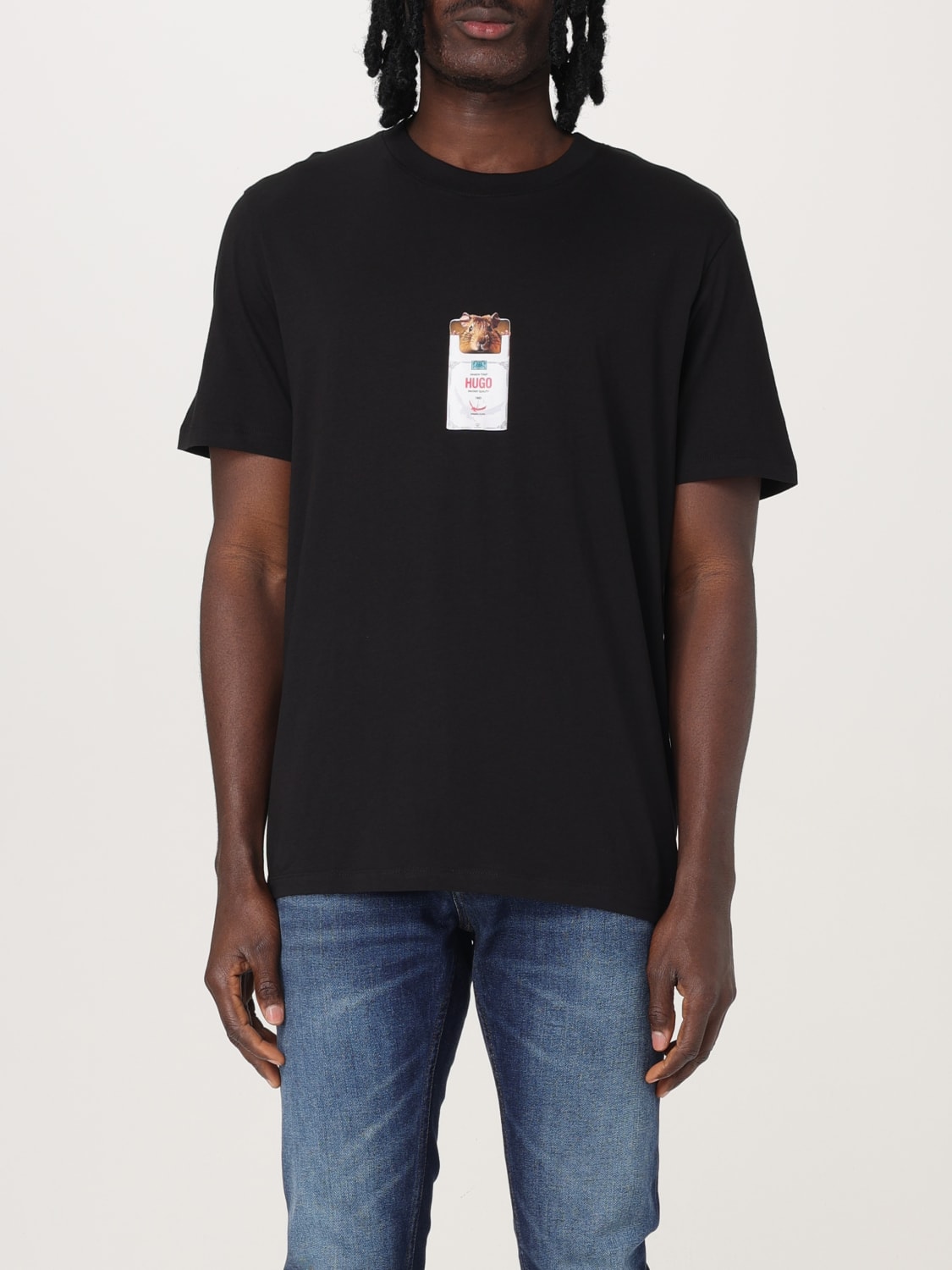 Hugo Miami Print Tシャツ Cotton T-shirt with print brand HUGO BLUE