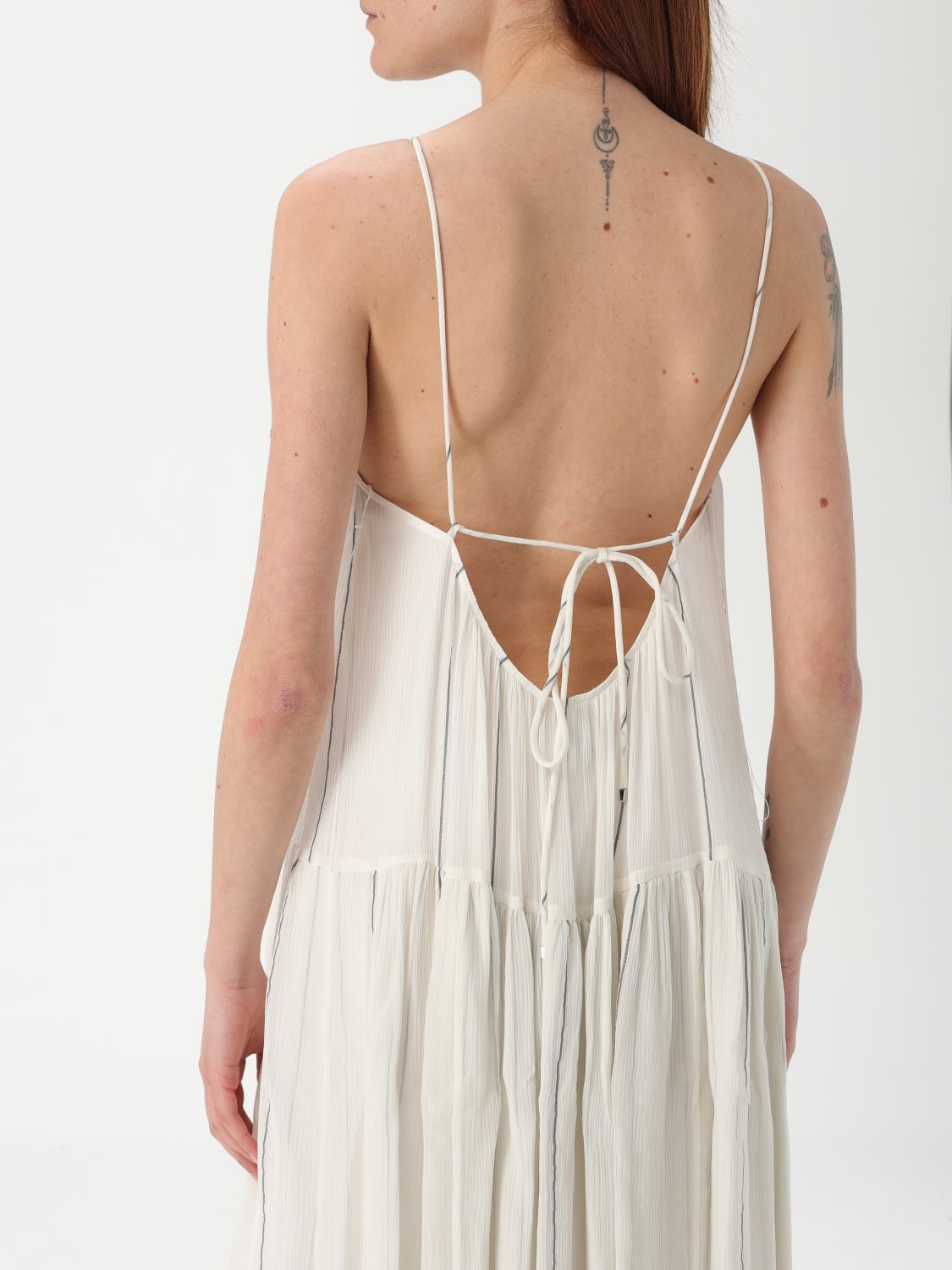 ワンピース BOSS Woman Dress Beige 50537980 269 BOSS - Stretch-jersey dress with off-the-shoulder neckline