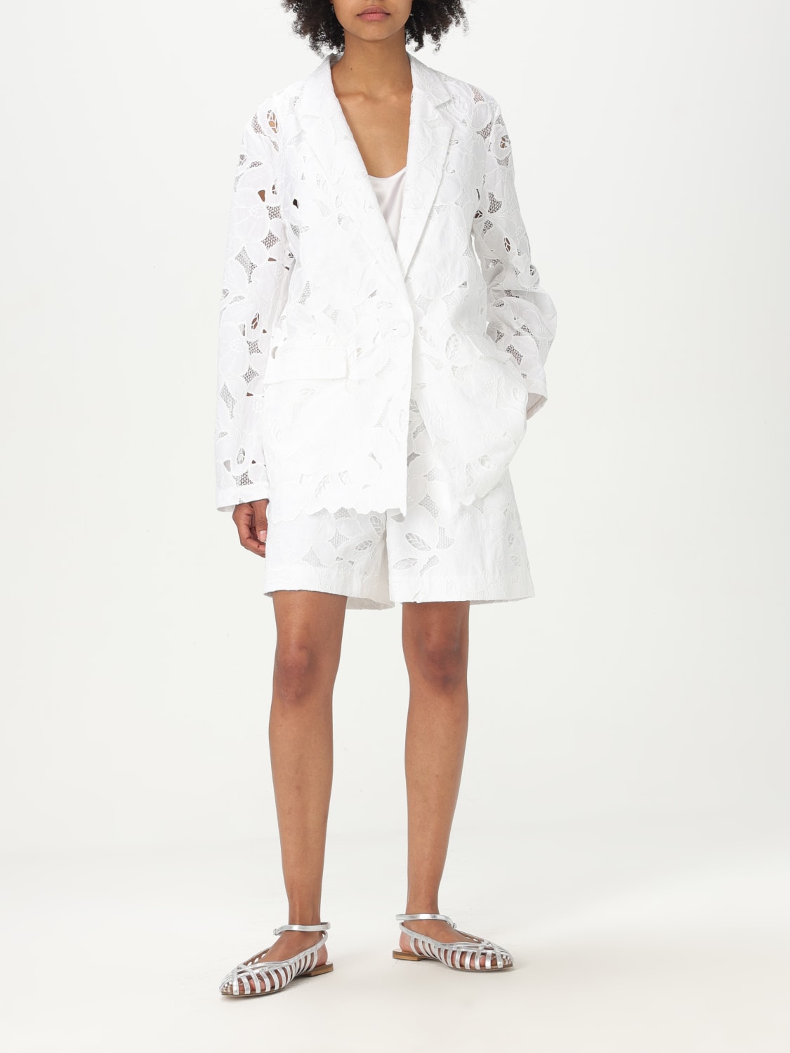 BOSS：ショートパンツ レディース - ホワイト | GIGLIO.COM