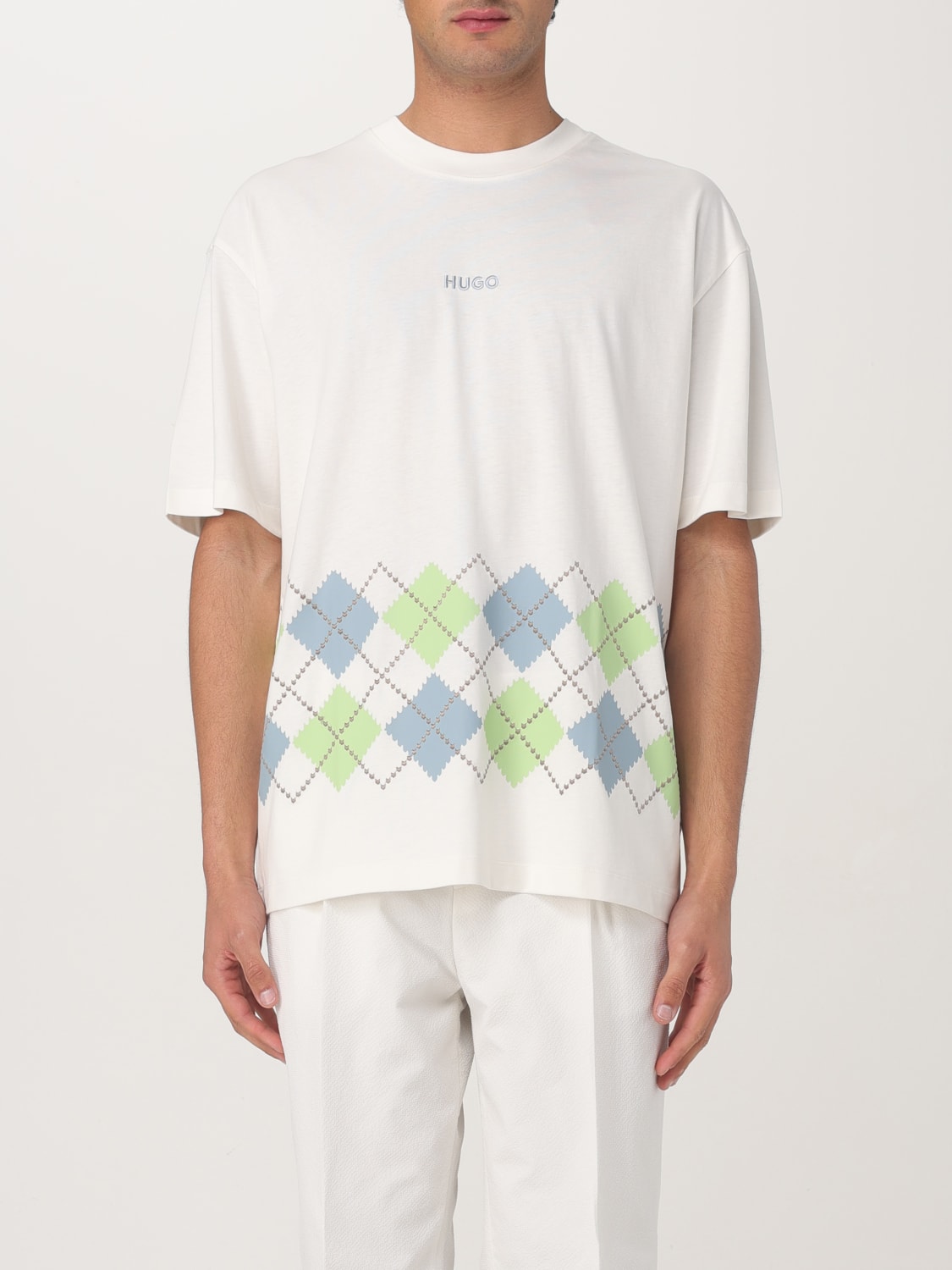 Tシャツ・カットソー HUGO Men T-shirt Natural 50541773 102 HUGO: T-shirt men - Natural | Hugo t-shirt 50541773 online