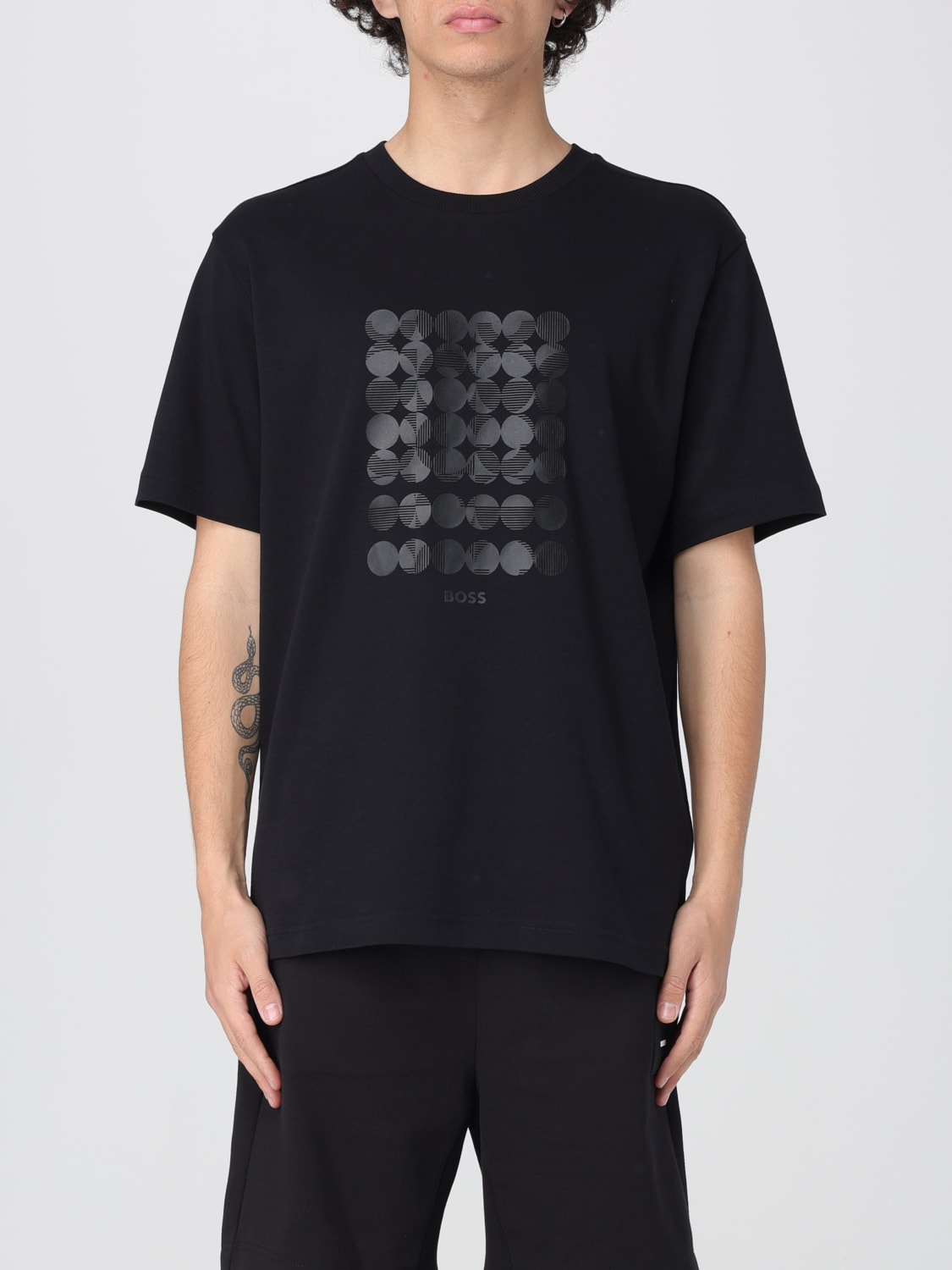 Tシャツ・カットソー BOSS Men T-shirt Black 50537801 001 ヒューゴボス HUGO BOSS HUGO BOSS Tシャツ 50537801 ロゴ （001