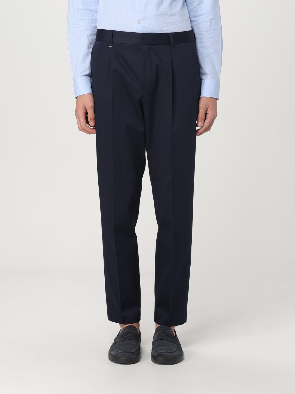 BOSS PANTALONI: Pantalone classico Boss in gabardine di lana , Blue - Img 1