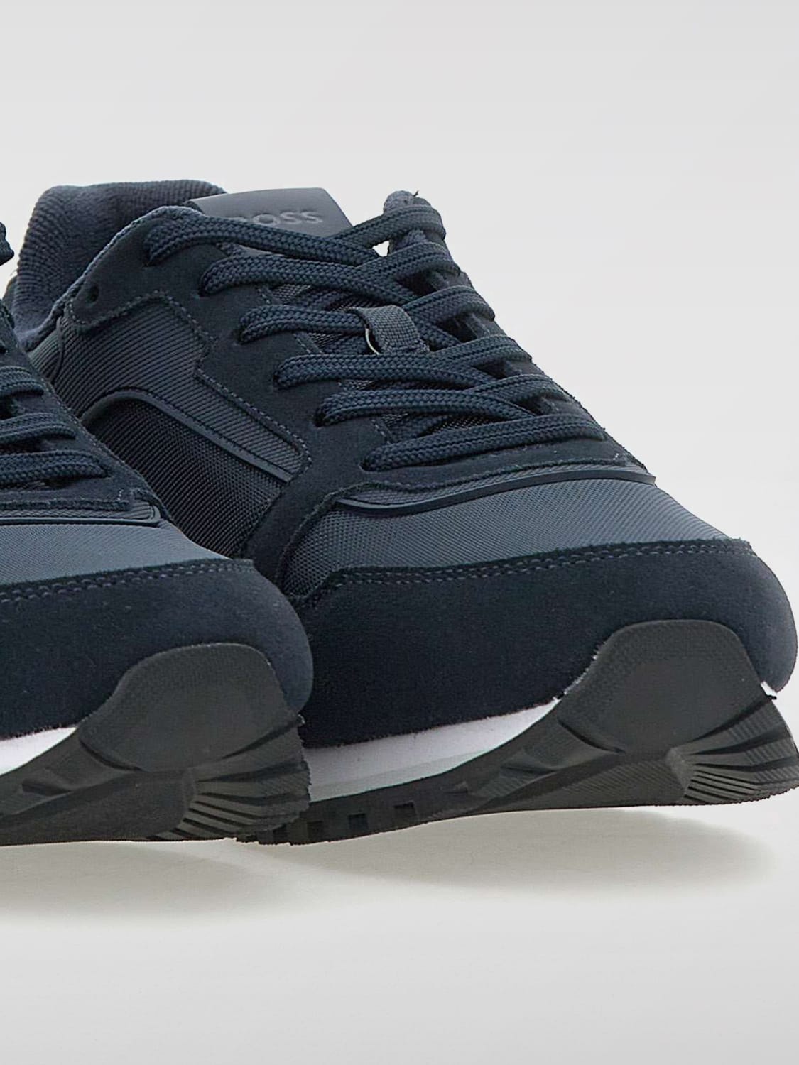 スニーカー BOSS Men Sneakers Blue 50523113 464 Hugo Boss Navy Blue Mesh Slip on Sneaker J29346 Boys | Laced
