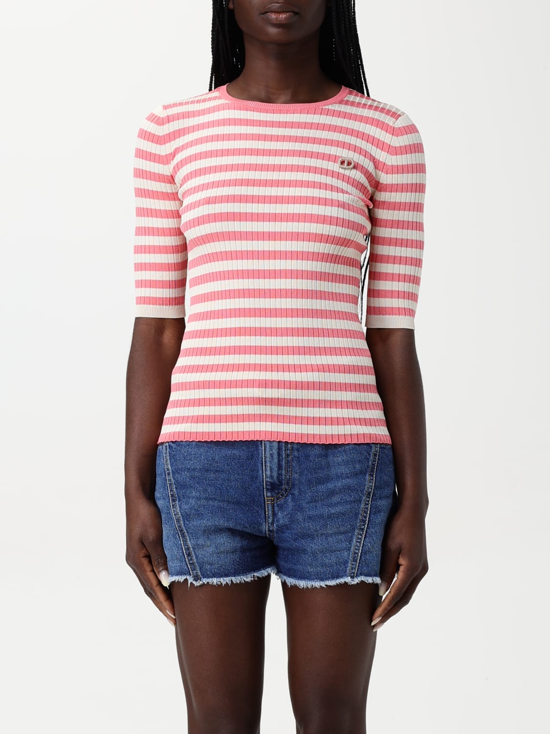 TWINSET SWEATER: Sweater woman Twinset, Peach - Img 1