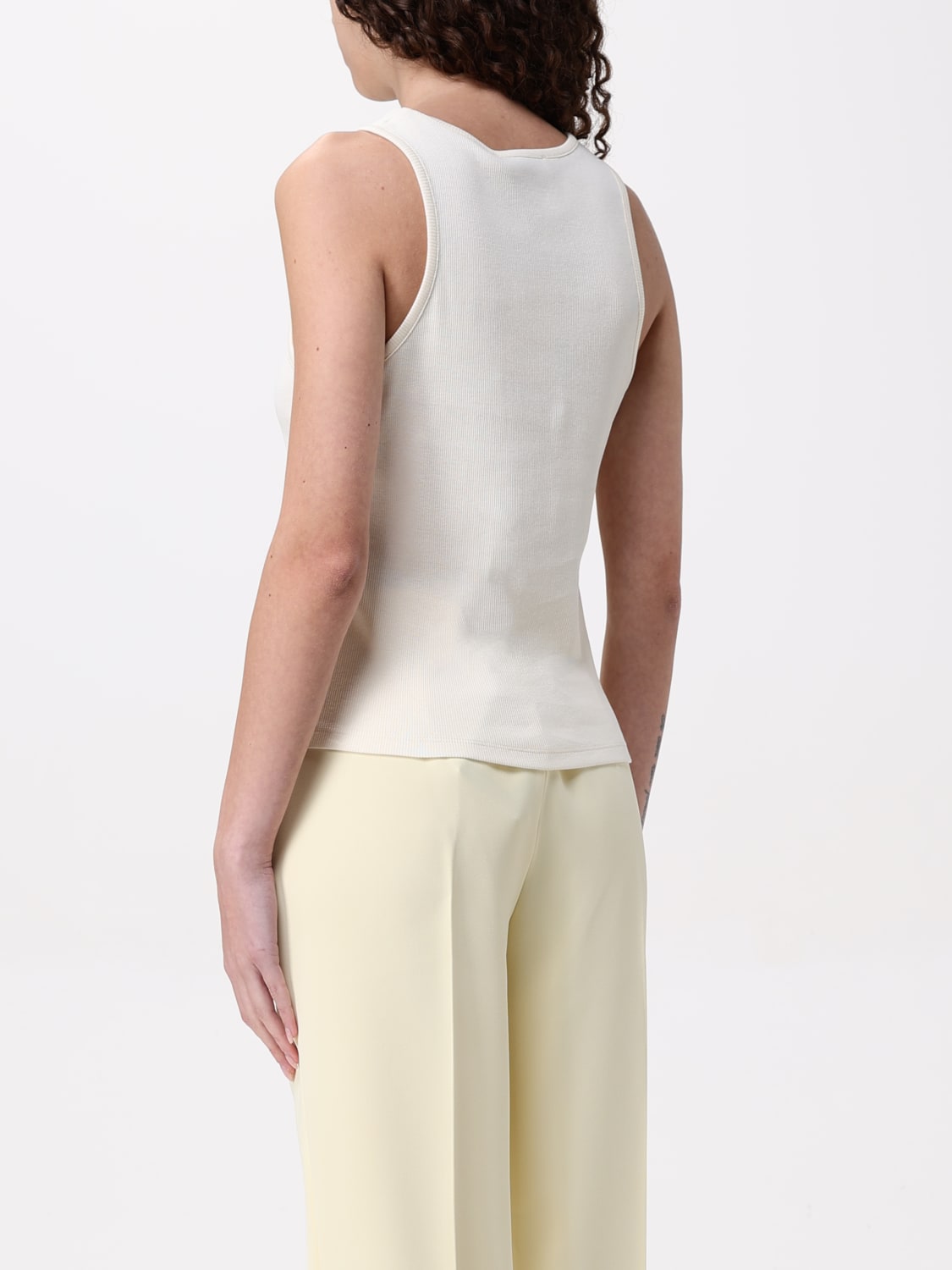 TWINSET TOP: Top in cotone stretch Twinset, Burro - Img 2