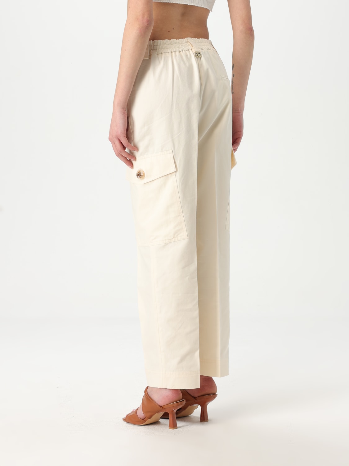 TWINSET PANTALONE: Pantalone cargo Twinset in misto cotone , Perla - Img 2