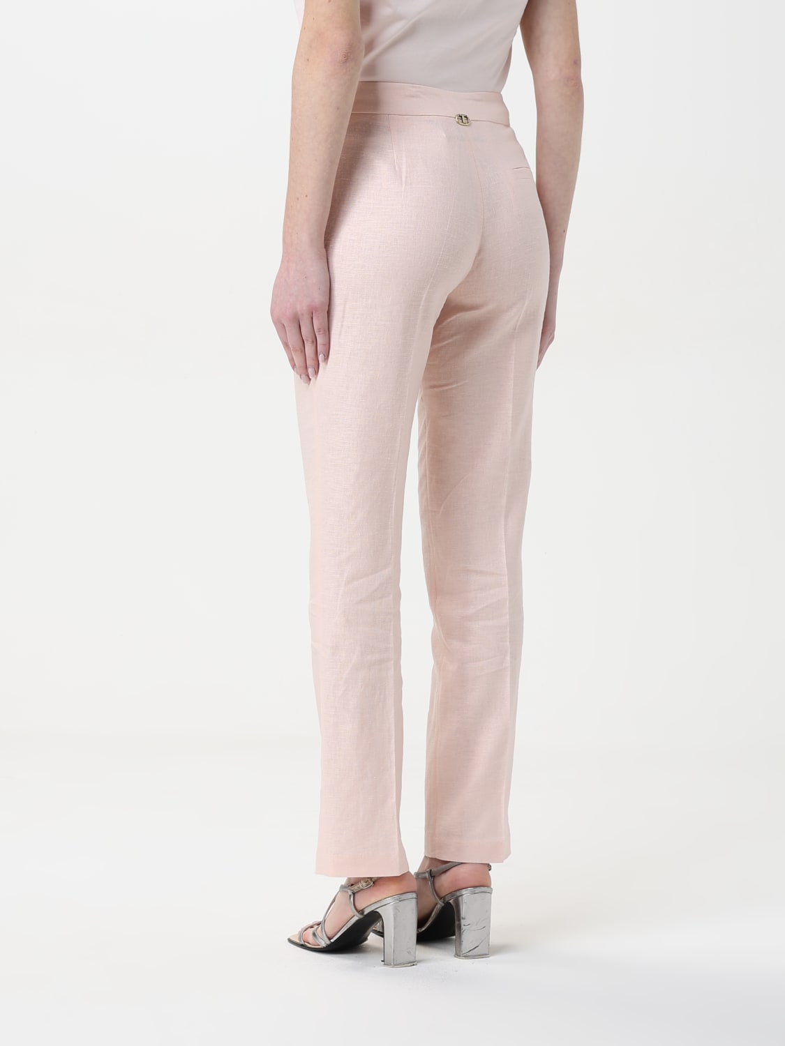 TWINSET PANTALONI: Pantalone classico Twinset in misto lino , Confetto - Img 2