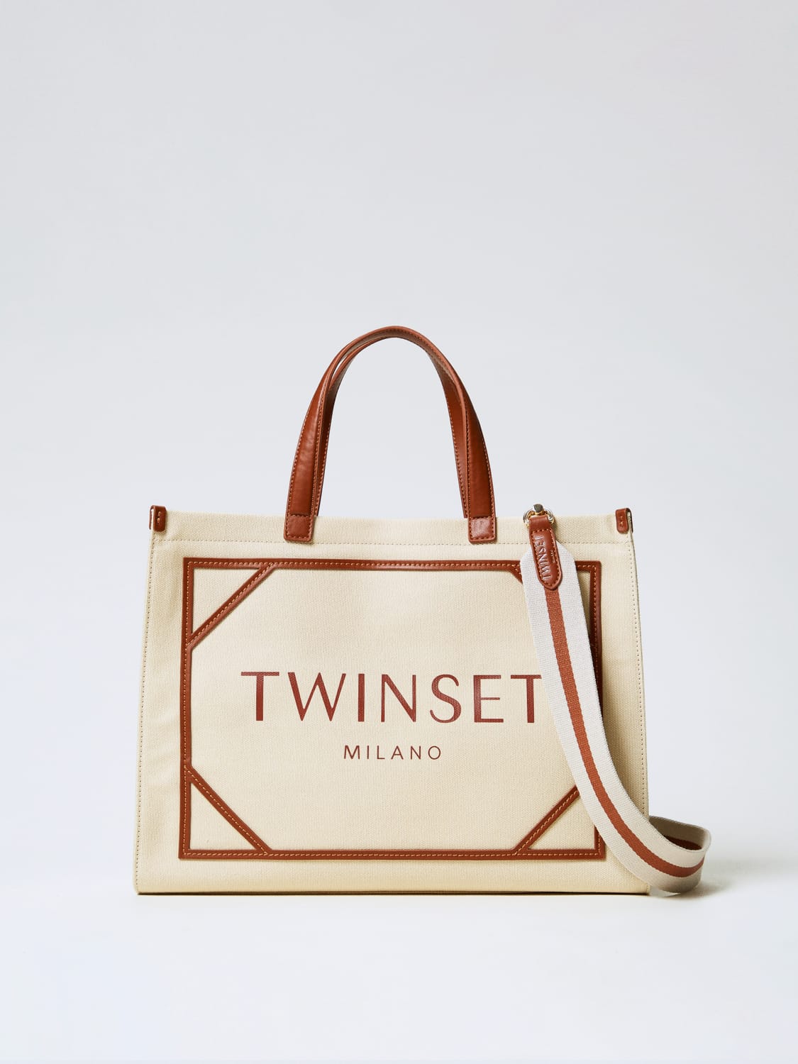 TWINSET SAC CABAS: Sac porté épaule femme Twinset, Beige - Img 1