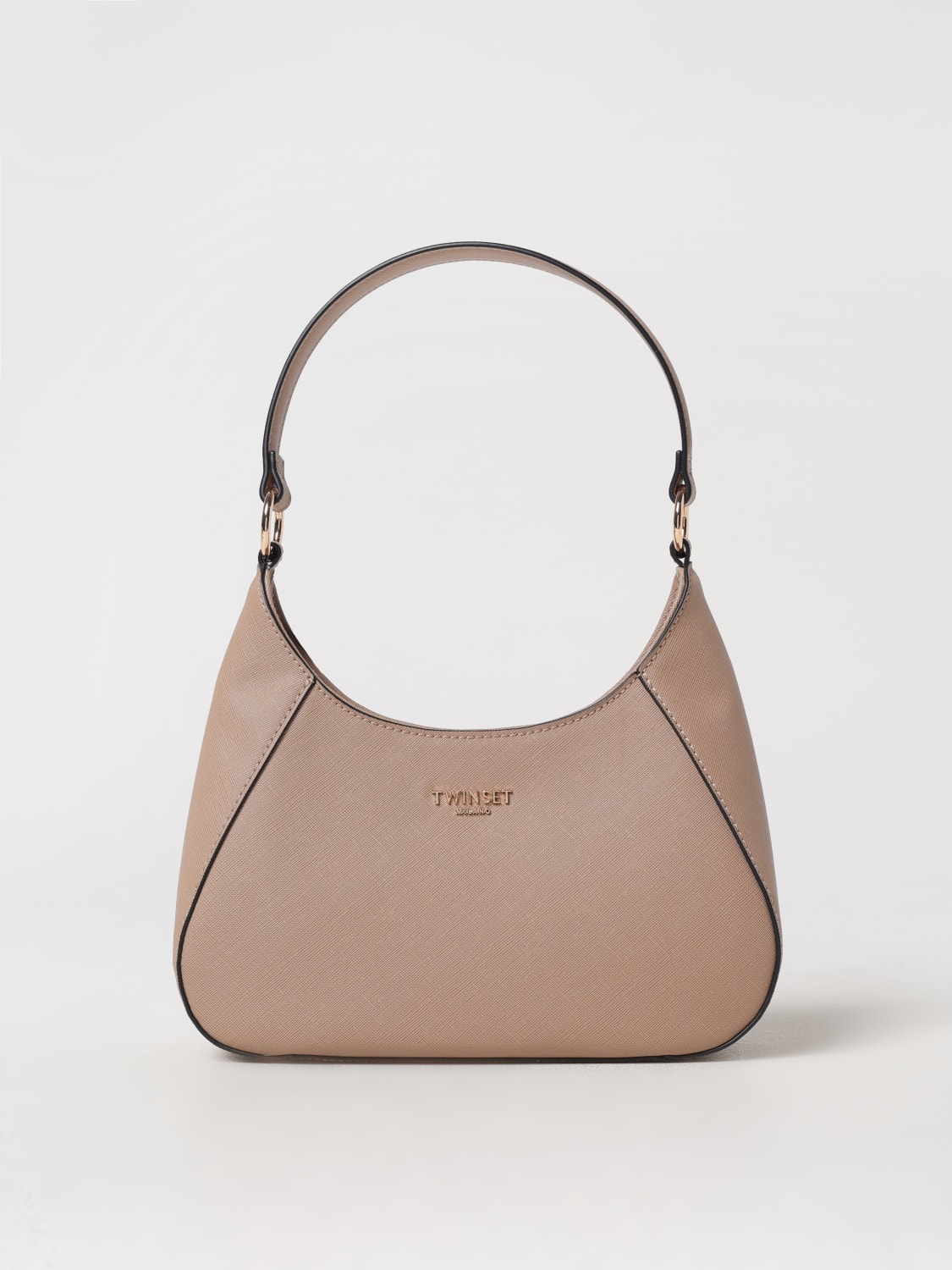 TWINSET BORSA MINI: Borsa Twinset in pelle sintetica saffiano , Cammello - Img 1