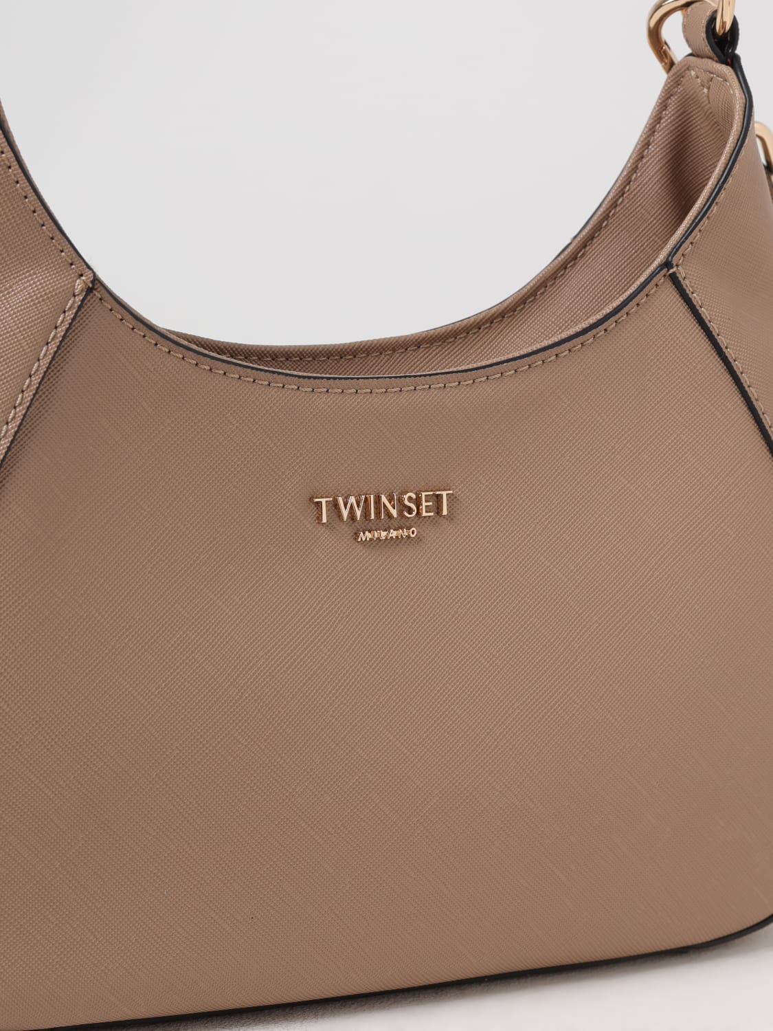 TWINSET BORSA MINI: Borsa Twinset in pelle sintetica saffiano , Cammello - Img 3