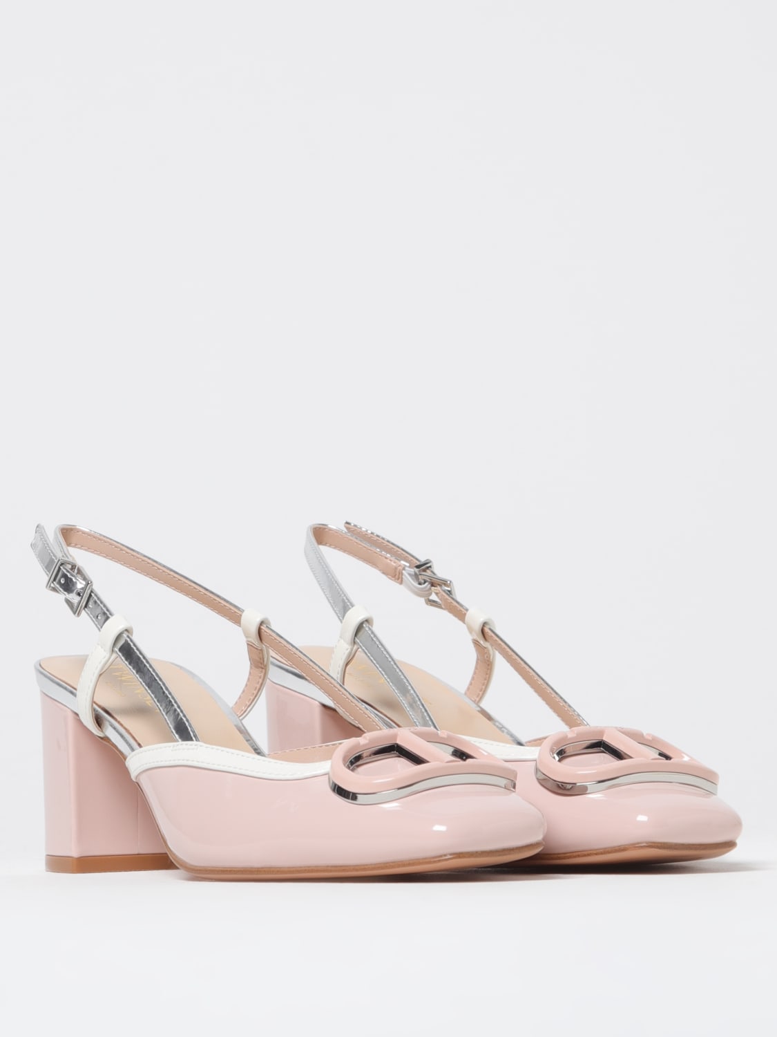 TWINSET DÉCOLLETÉ: Slingback Oval T Twinset in vernice , Confetto - Img 2