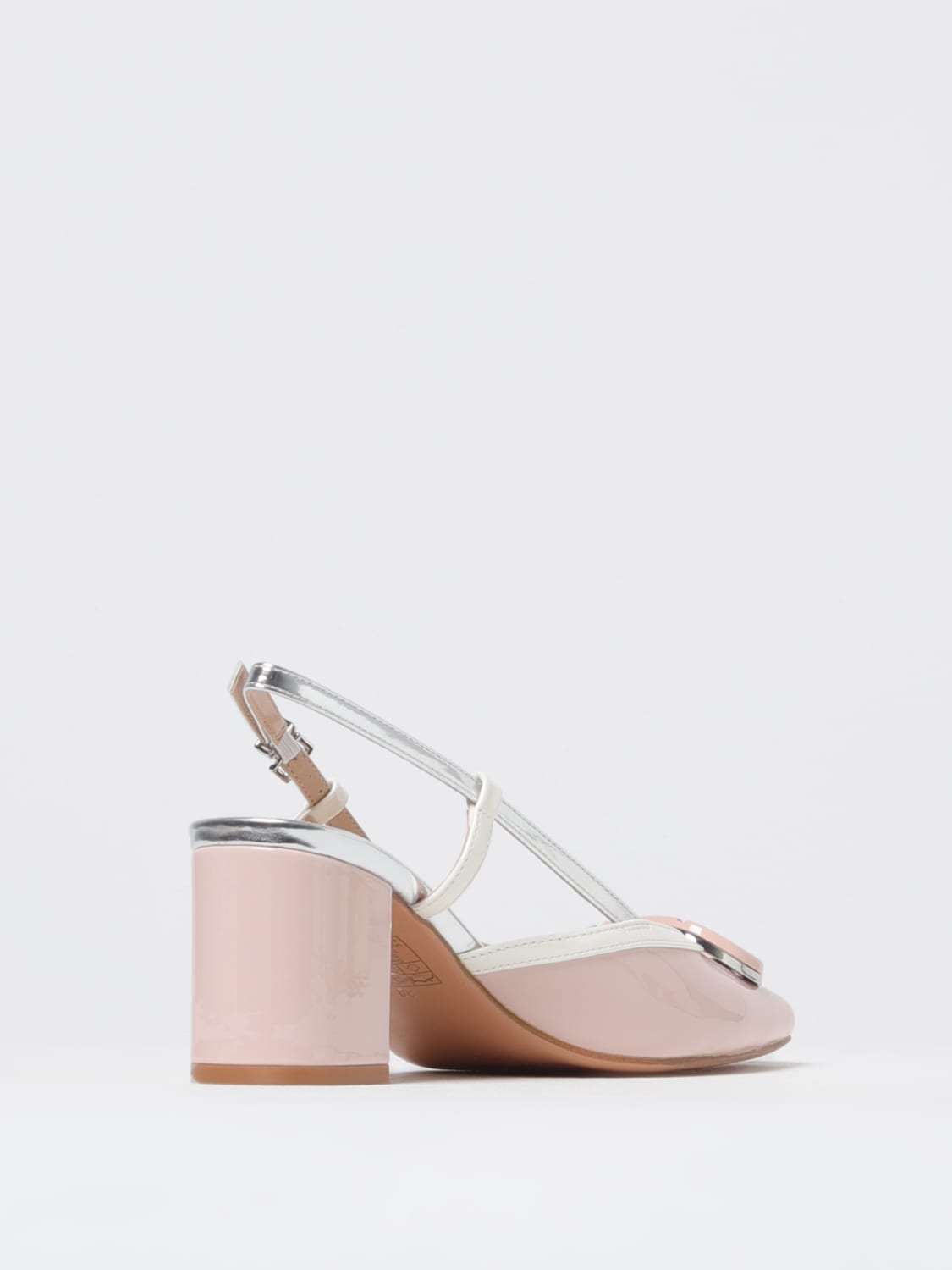 TWINSET DÉCOLLETÉ: Slingback Oval T Twinset in vernice , Confetto - Img 3