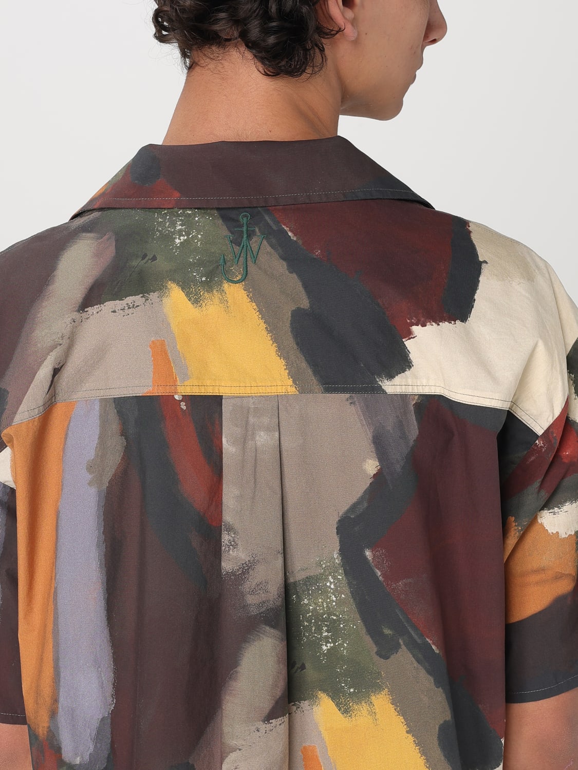 JW ANDERSON 衬衫: 衬衫 男士 Jw Anderson, 橄榄绿 - Img 5