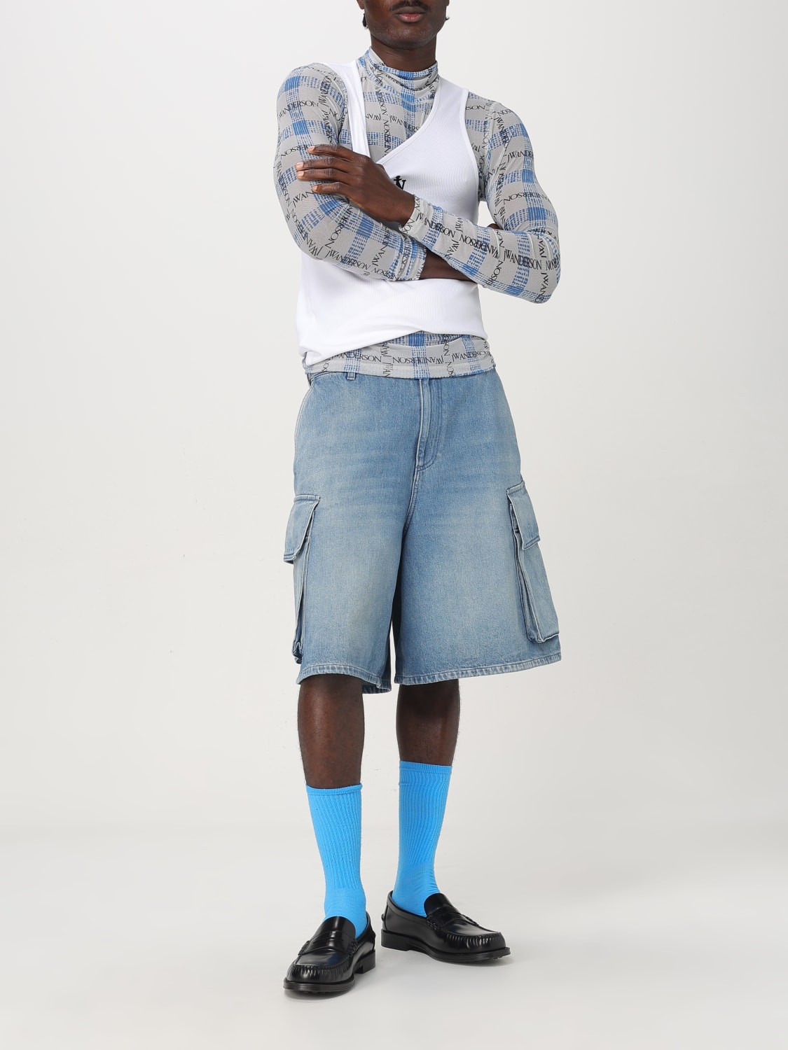 JW ANDERSON ШОРТЫ: Шорты Мужское Jw Anderson, Голубой - Img 2
