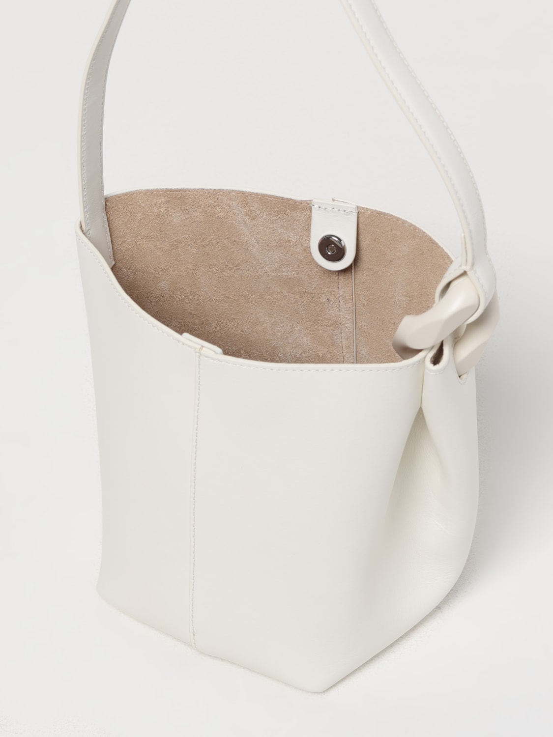JW ANDERSON BORSA MINI: Borsa The JWA Corner Small JW Anderson in pelle , Bianco - Img 5