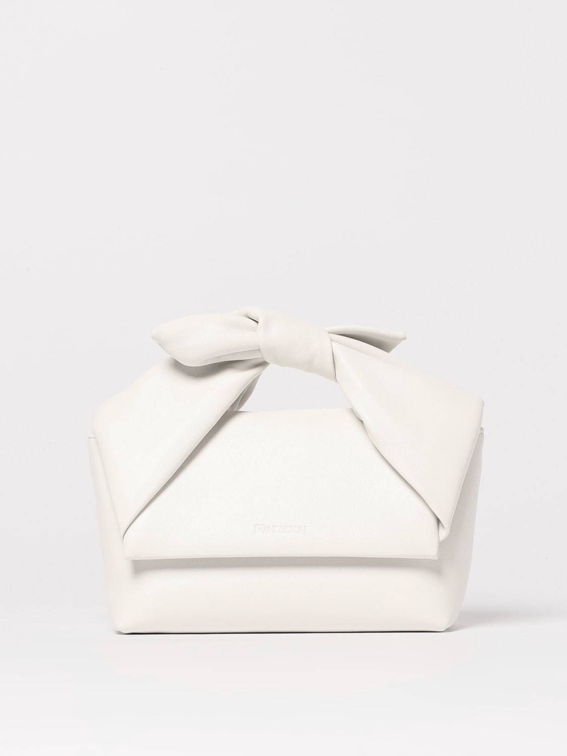 JW ANDERSON BORSA MINI: Borsa Bow Twister Mini JW Anderson in nappa , Bianco - Img 1