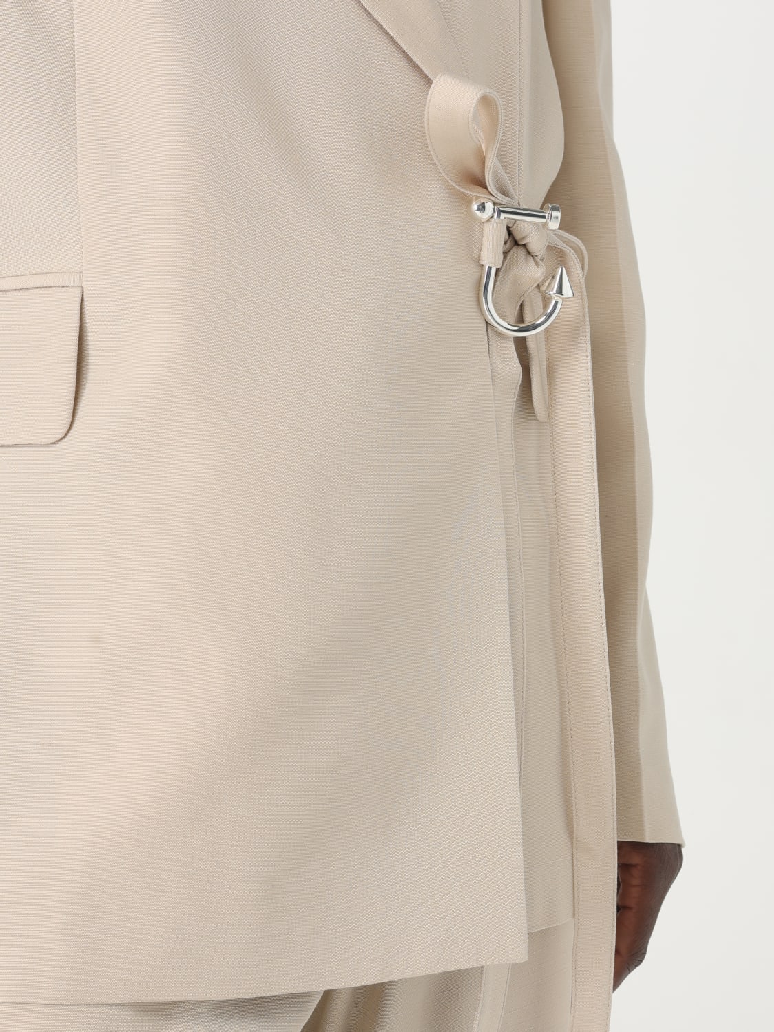 JW ANDERSON GIACCA: Blazer doppiopetto JW Anderson in viscosa e seta , Beige - Img 5