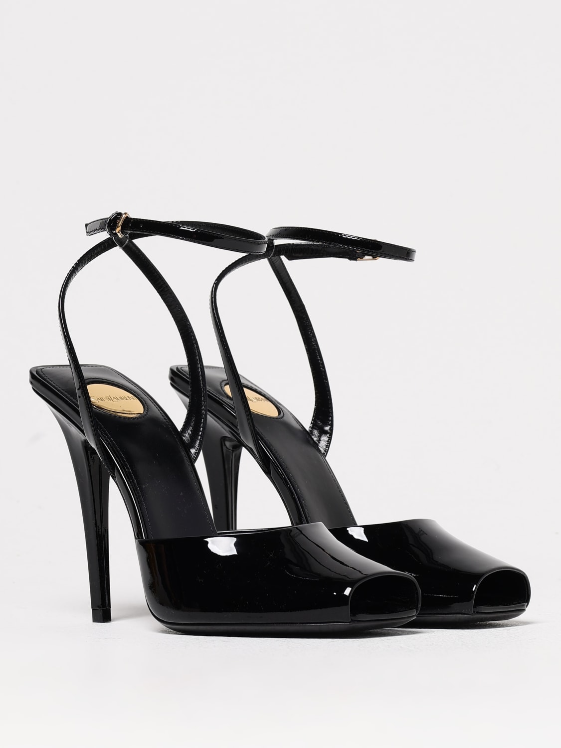 SAINT LAURENT SANDALI CON TACCO: Sandalo Le Scandale Saint Laurent in vernice , Nero - Img 2