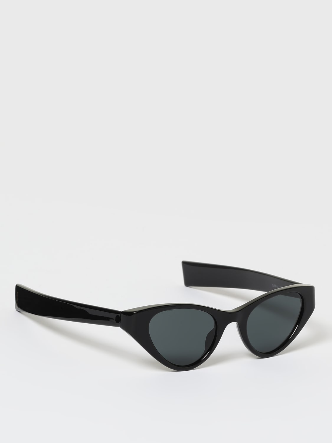 サングラス SAINT LAURENT Woman Sunglasses Black 748129Y9956 1000 Saint Laurent Women's Oversized Cat Eye Sunglasses, Shiny