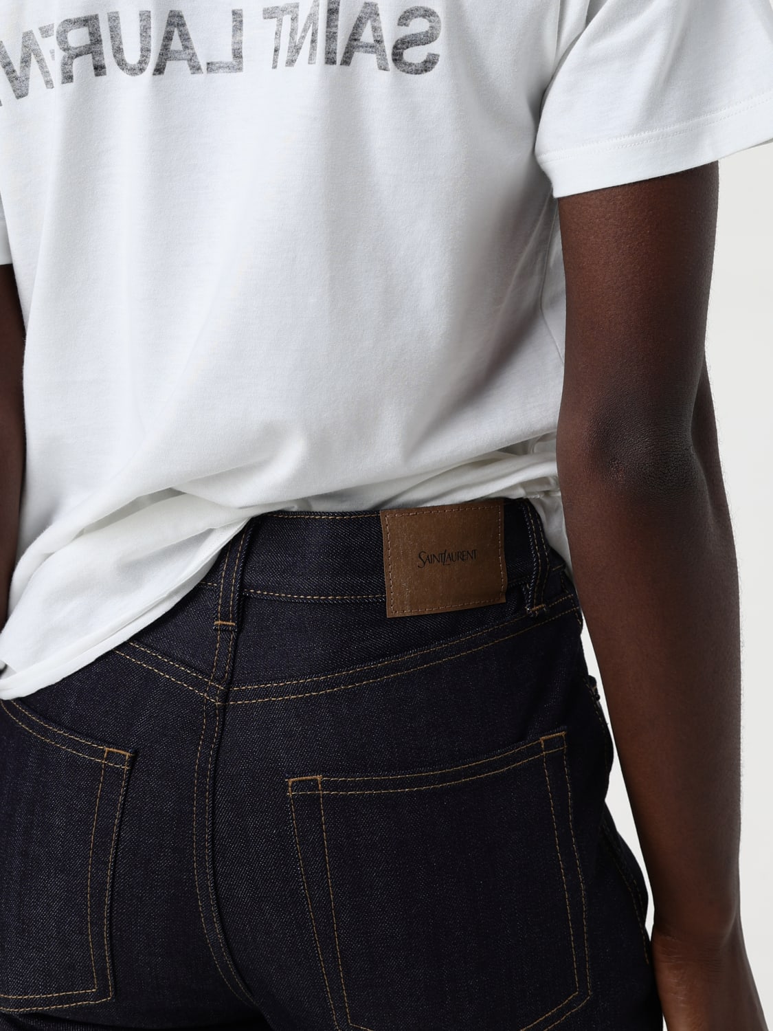 SAINT LAURENT JEANS: Jeans woman Saint Laurent, Blue - Img 5