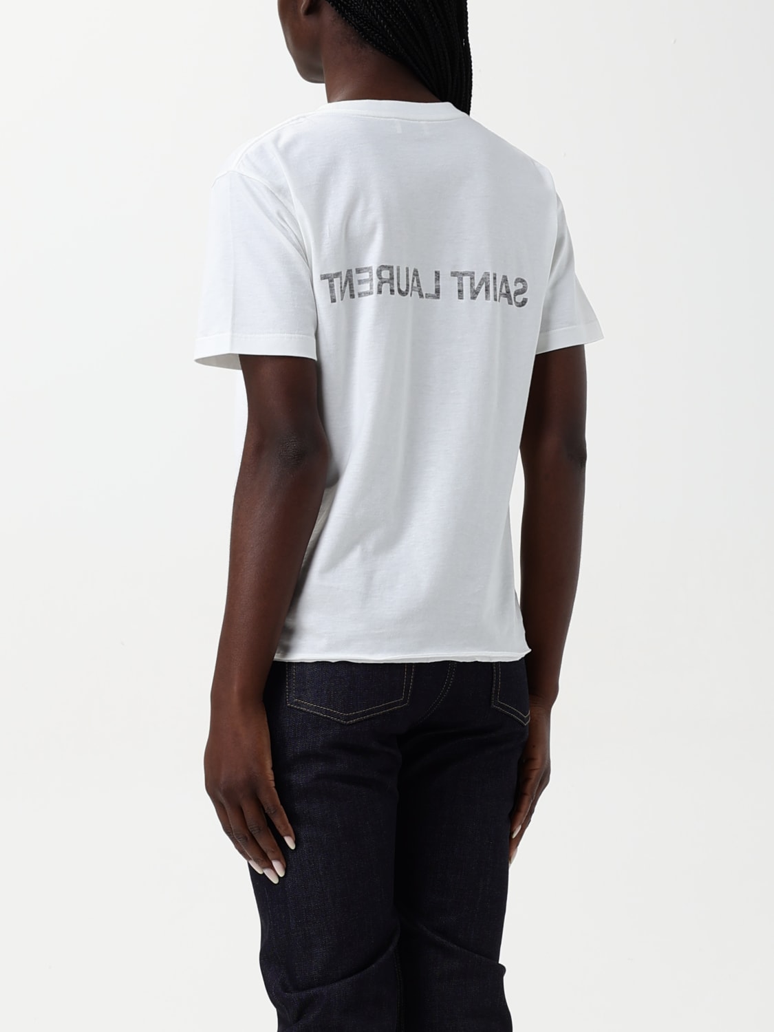 SAINT LAURENT T-SHIRT: T-shirt woman Saint Laurent, White - Img 3