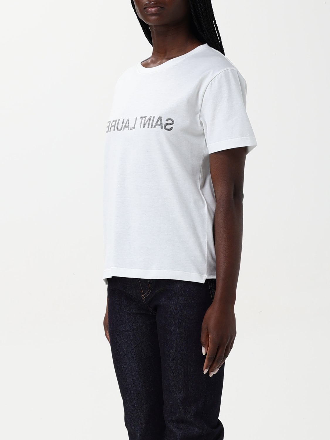 SAINT LAURENT T-SHIRT: T-shirt woman Saint Laurent, White - Img 4